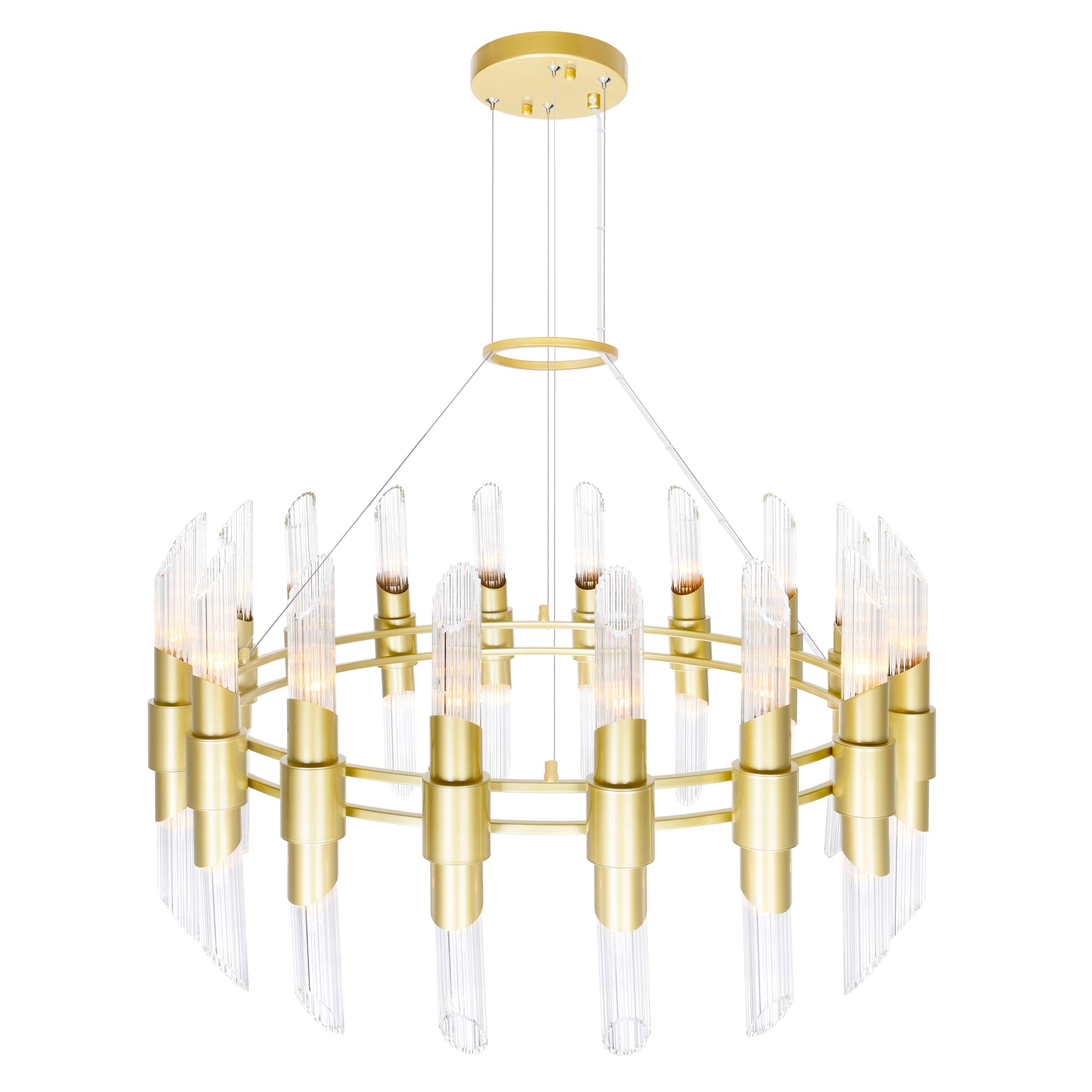 Croissant 36 Light Chandelier With Satin Gold Finish - CWI Lighting