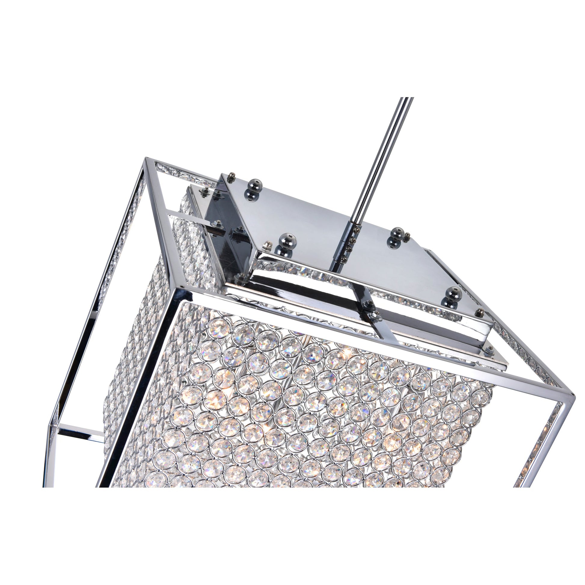 Cube 5 Light Chandelier With Chrome Finish - CWI Lighting