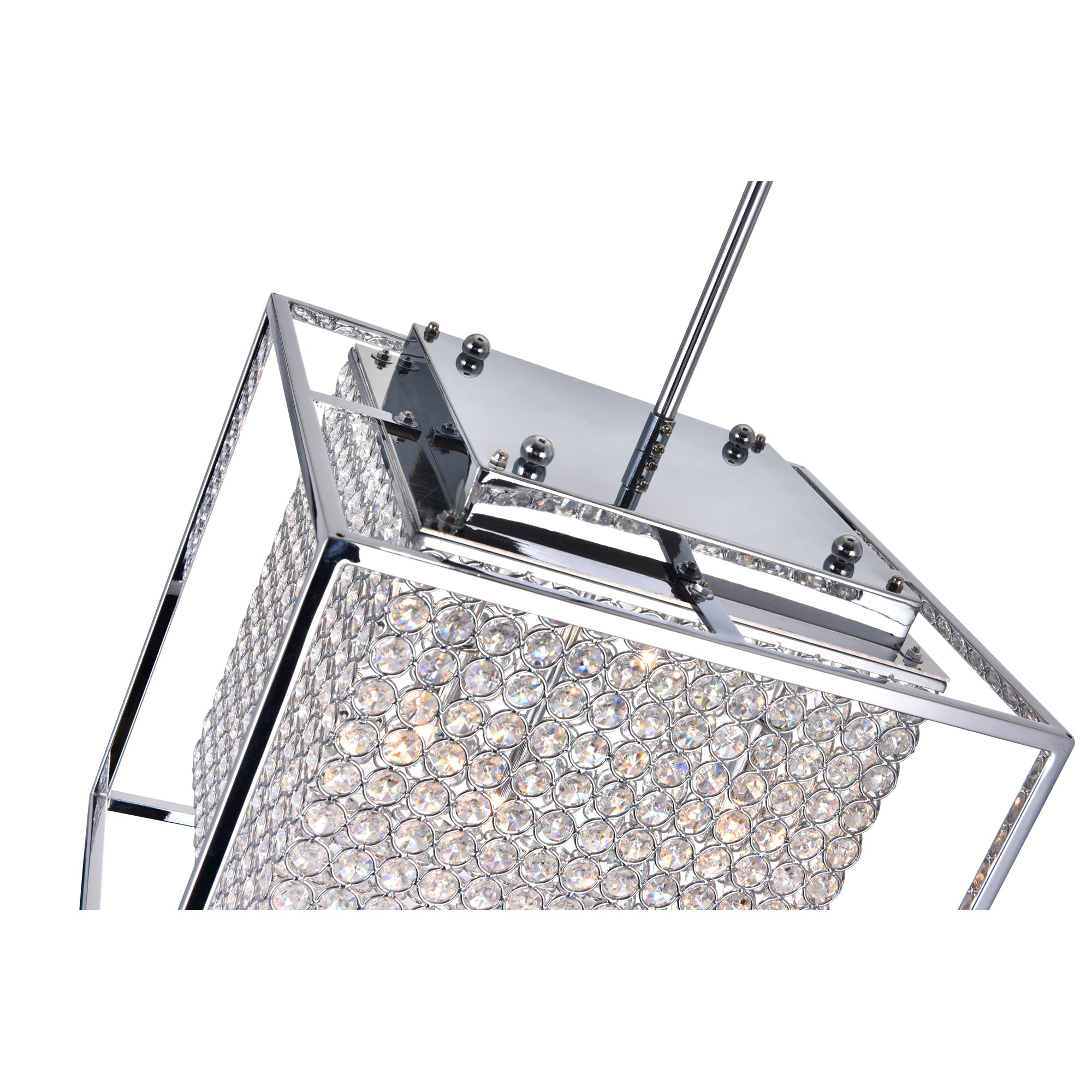 Cube 5 Light Chandelier With Chrome Finish - CWI Lighting