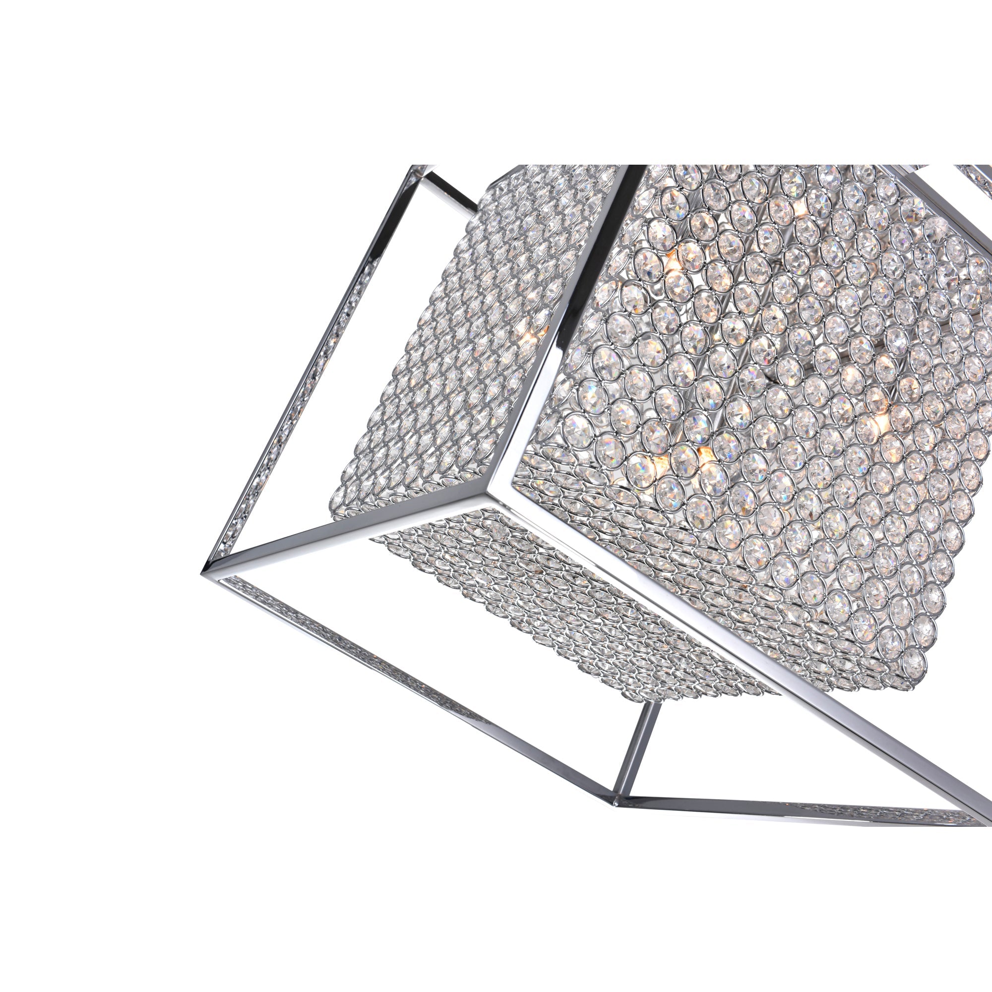 Cube 5 Light Chandelier With Chrome Finish - CWI Lighting
