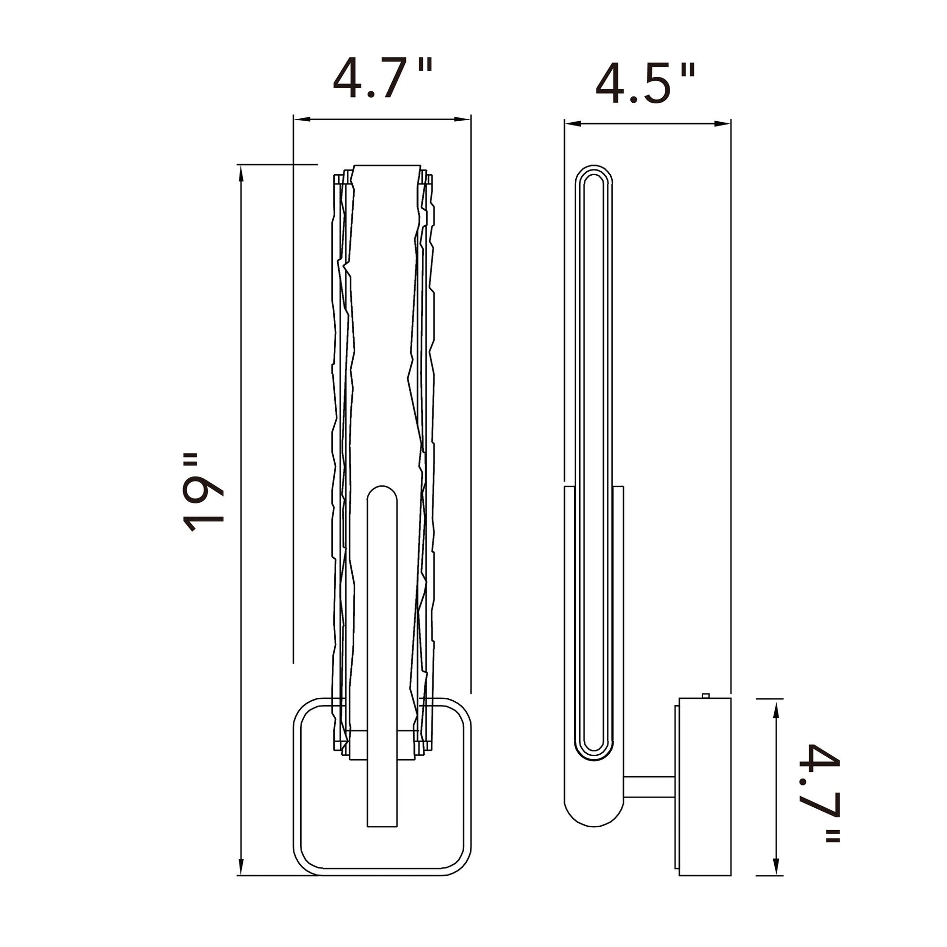 Curva Integrated LED 19in Brass Wall Light with Handcrafted Glass - CWI Lighting