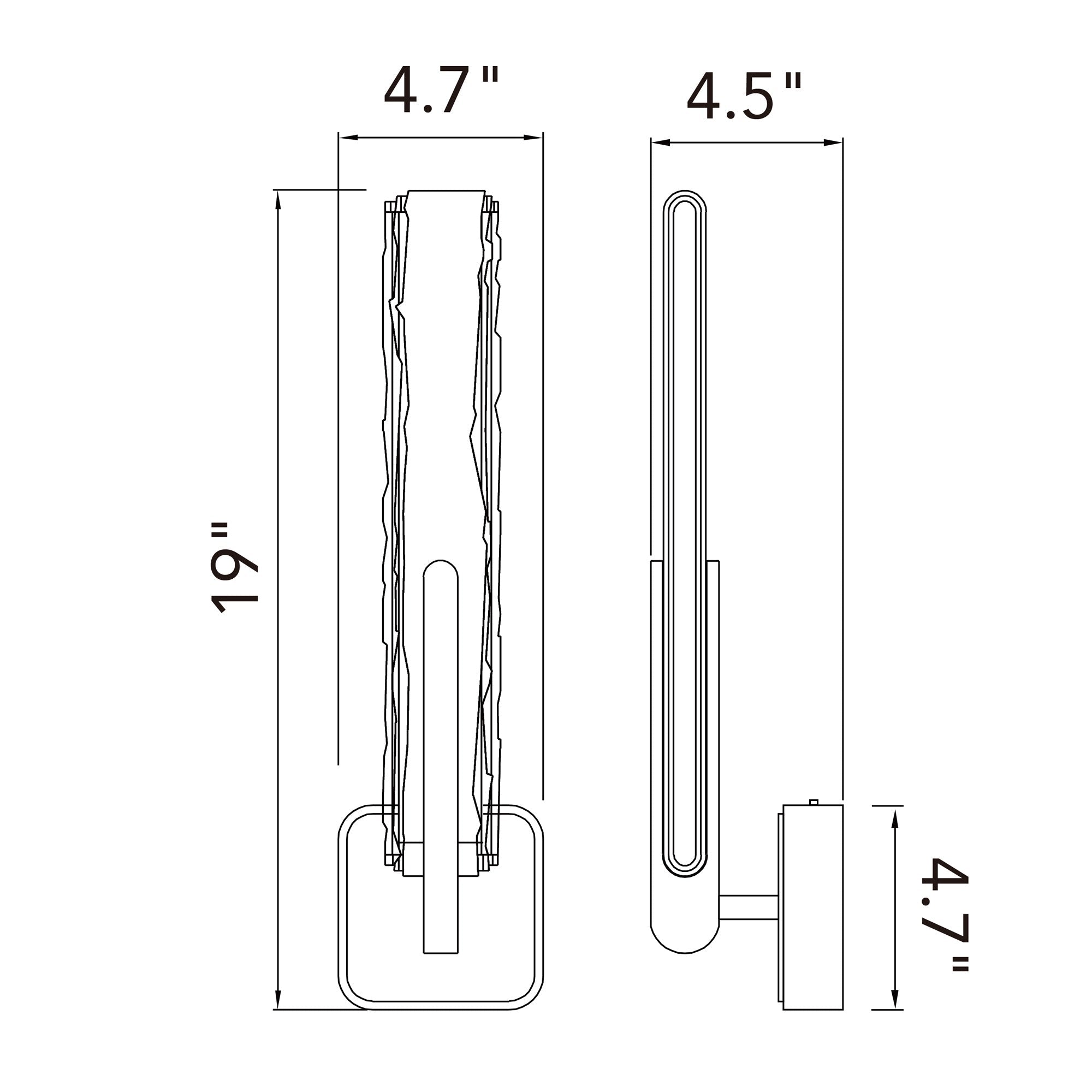 Curva Integrated LED 19in Brass Wall Light with Handcrafted Glass - CWI Lighting