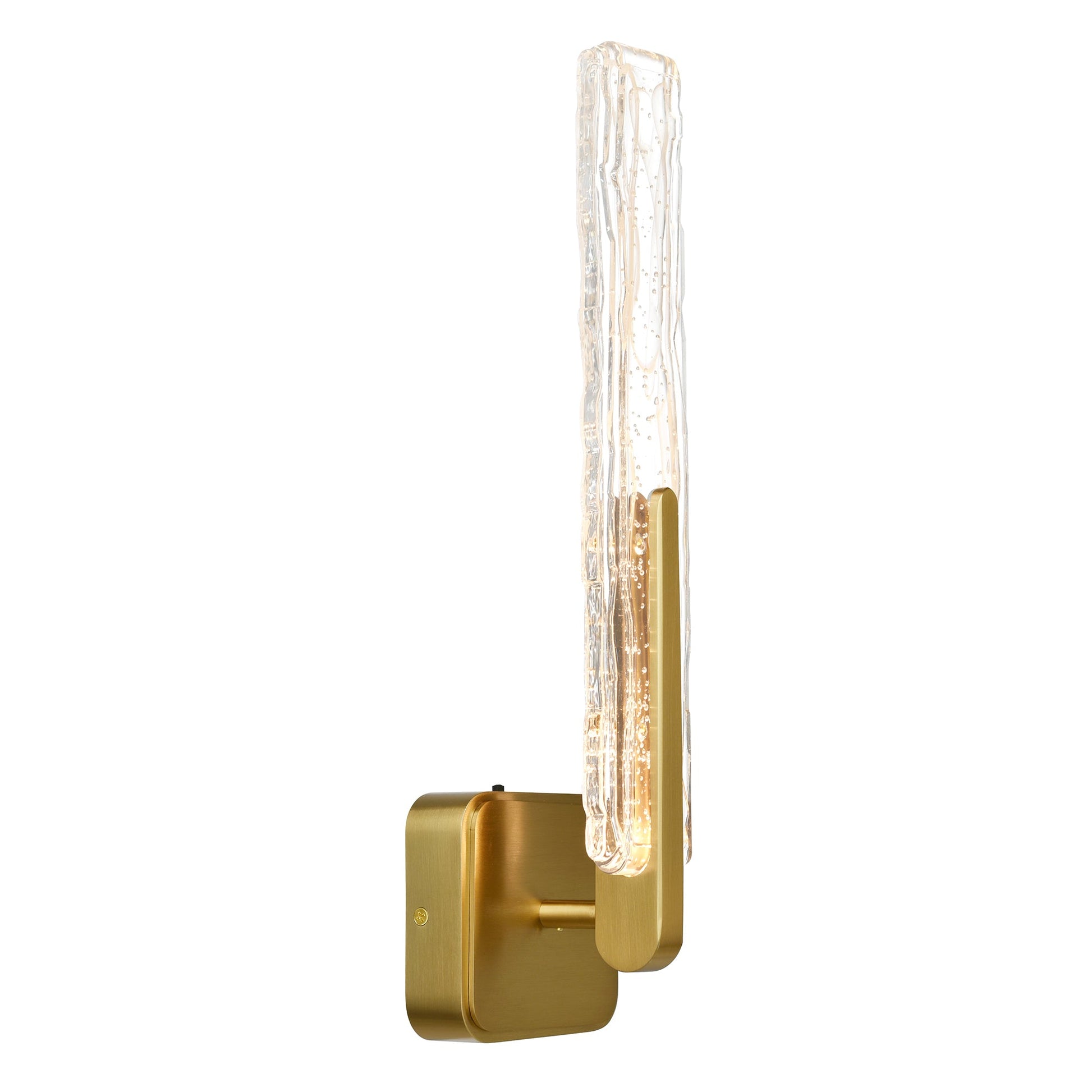 Curva Integrated LED 19in Brass Wall Light with Handcrafted Glass - CWI Lighting