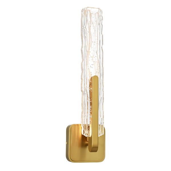 Curva Integrated LED 19in Brass Wall Light with Handcrafted Glass - CWI Lighting