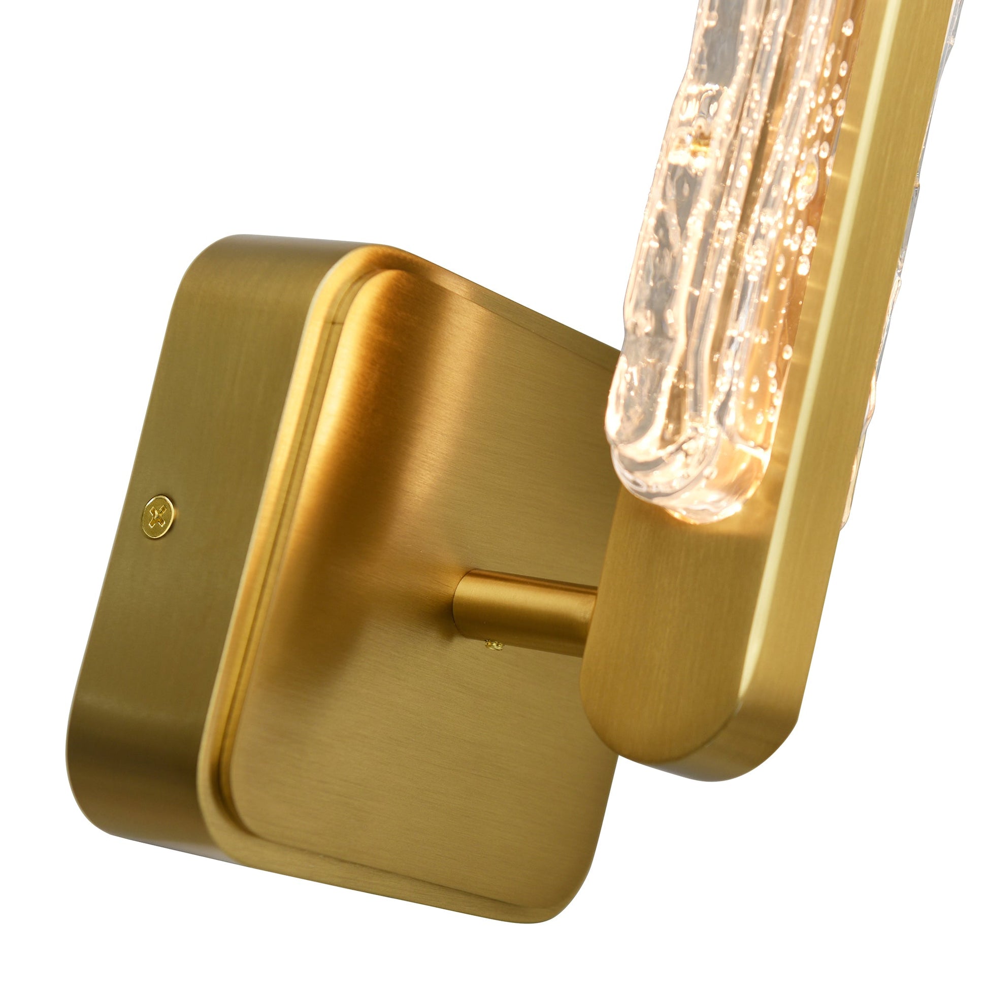 Curva Integrated LED 19in Brass Wall Light with Handcrafted Glass - CWI Lighting