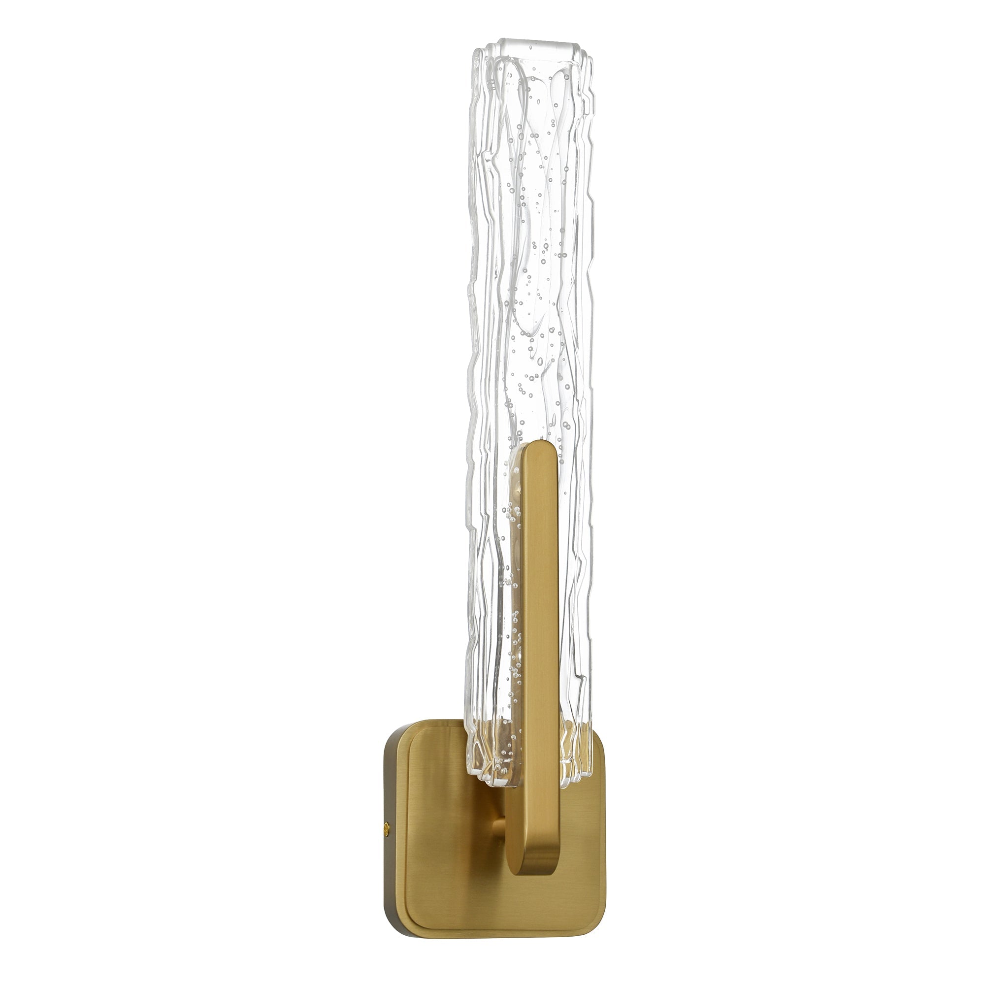 Curva Integrated LED 19in Brass Wall Light with Handcrafted Glass - CWI Lighting