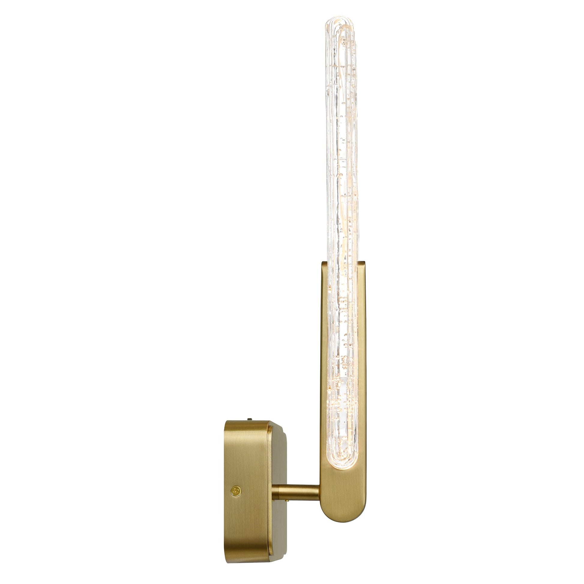 Curva Integrated LED 19in Brass Wall Light with Handcrafted Glass - CWI Lighting