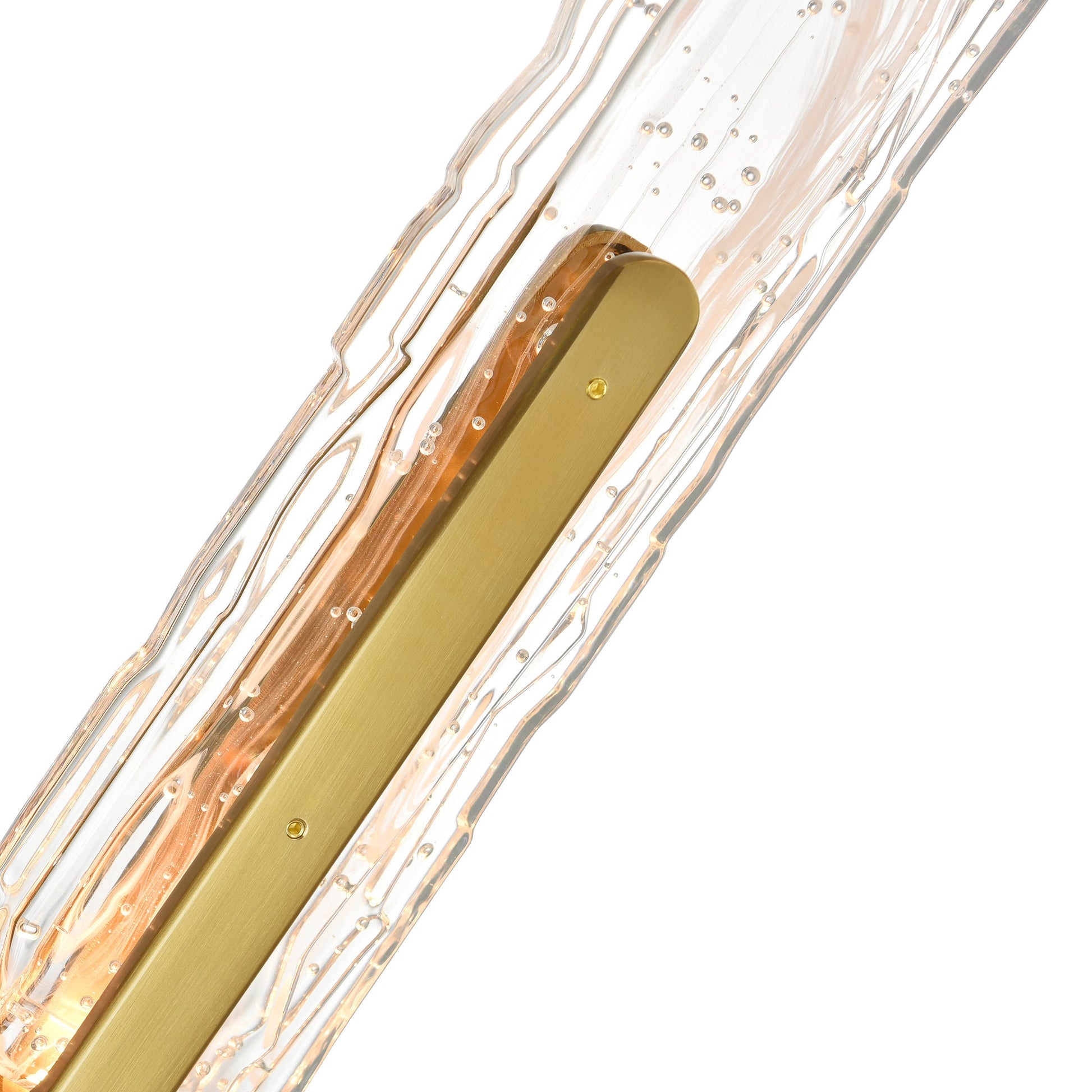 Curva Integrated LED 19in Brass Wall Light with Handcrafted Glass - CWI Lighting