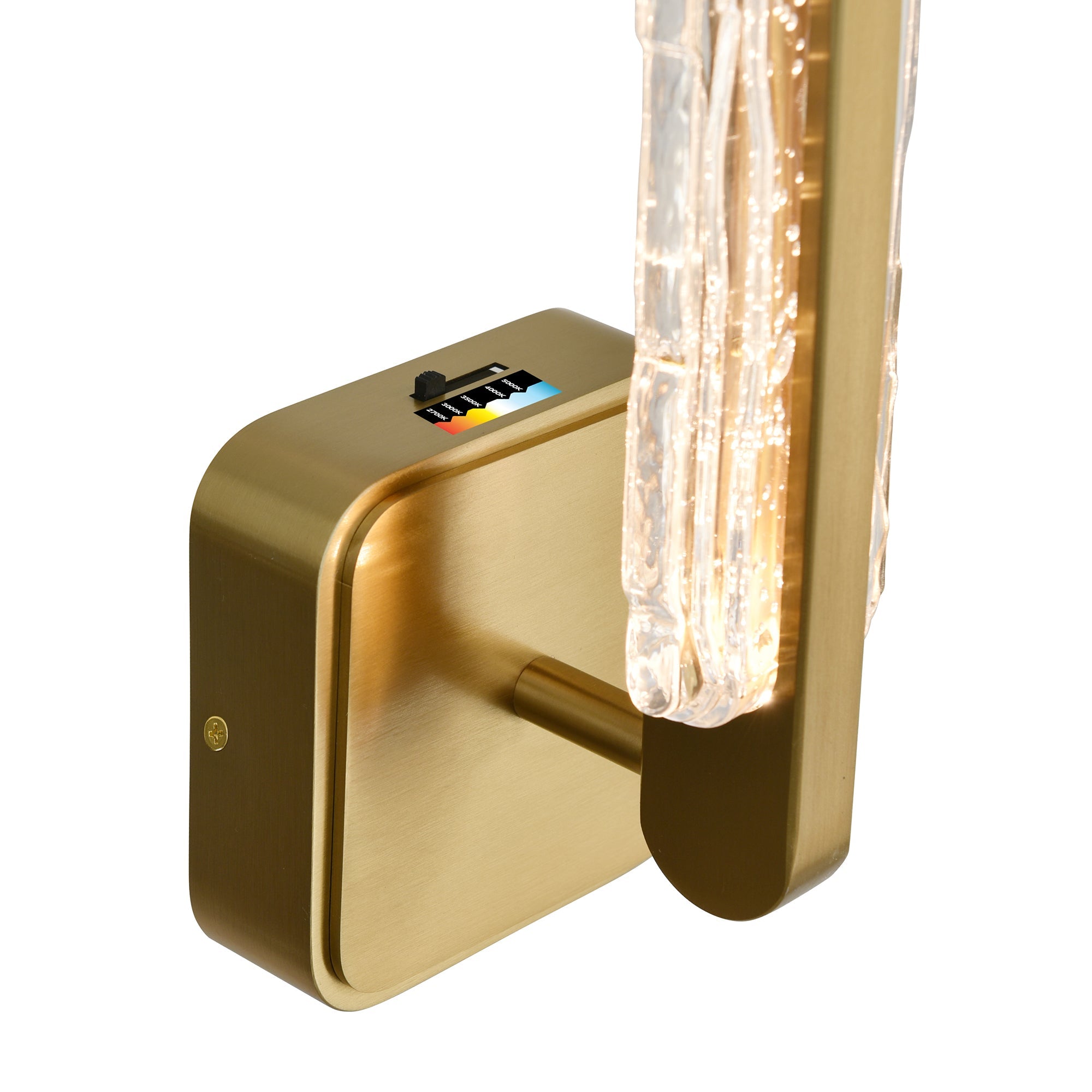 Curva Integrated LED 19in Brass Wall Light with Handcrafted Glass - CWI Lighting