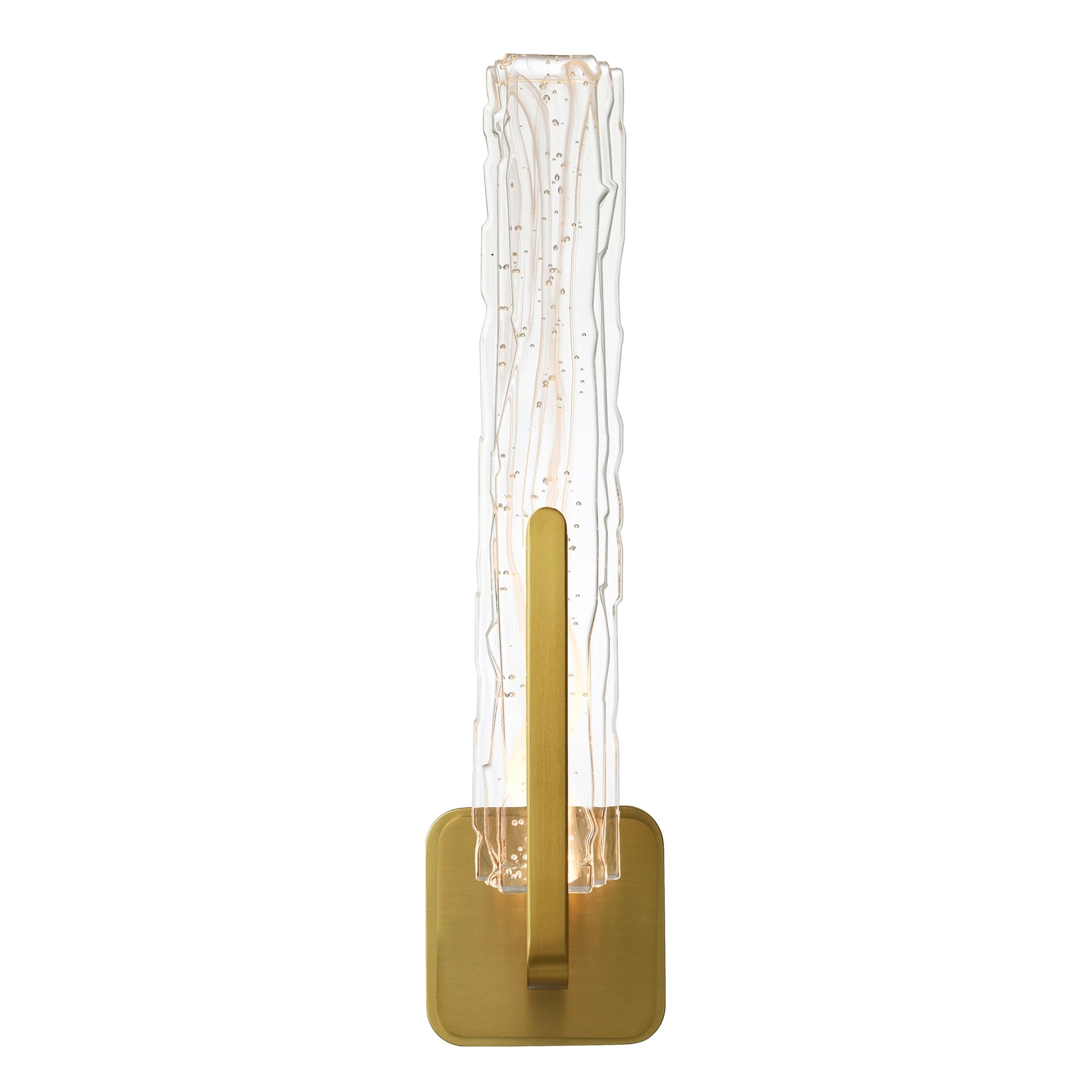 Curva Integrated LED 19in Brass Wall Light with Handcrafted Glass - CWI Lighting