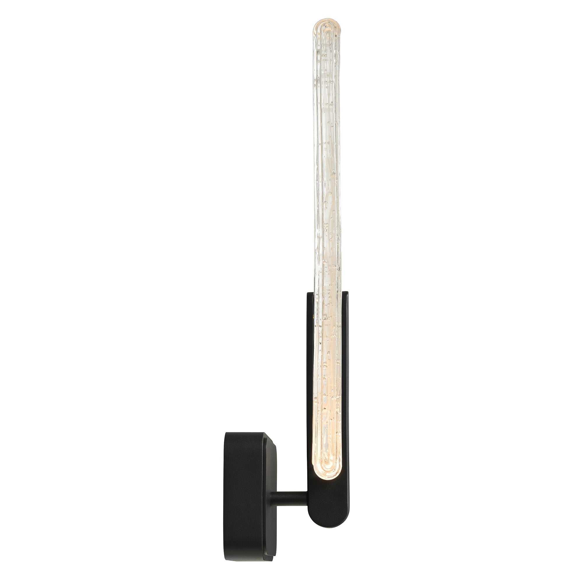 Curva Integrated LED 19in Sand Black Indoor - Outdoor Wall Light with Handcrafted Glass - CWI Lighting