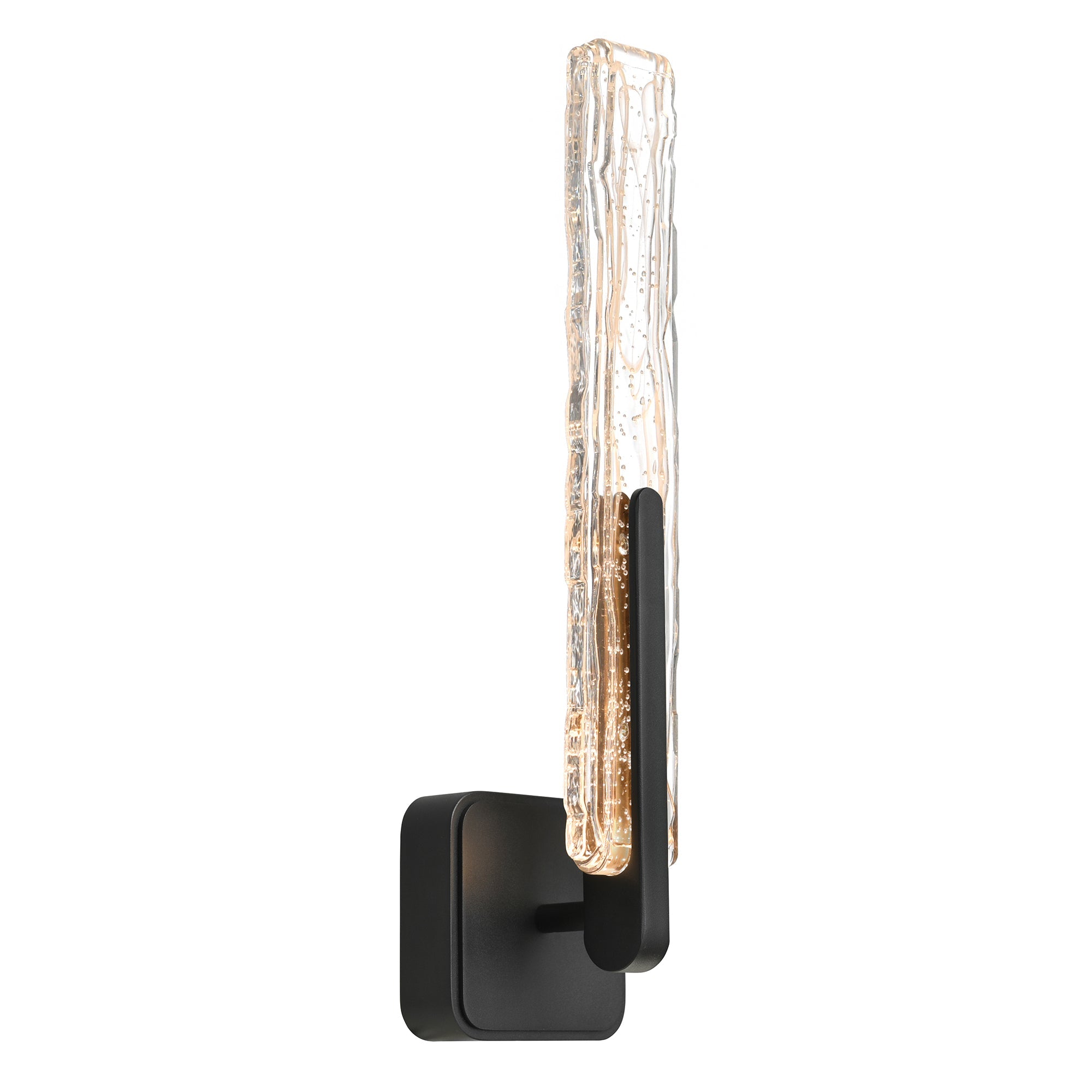 Curva Integrated LED 19in Sand Black Indoor - Outdoor Wall Light with Handcrafted Glass - CWI Lighting