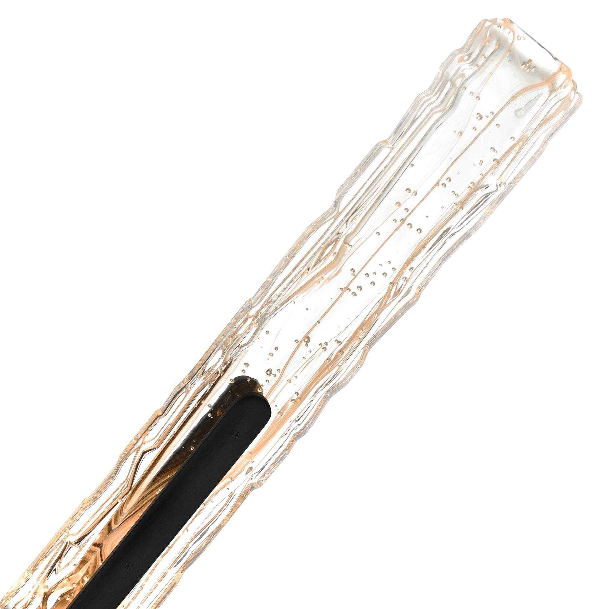 Curva Integrated LED 19in Sand Black Indoor - Outdoor Wall Light with Handcrafted Glass - CWI Lighting
