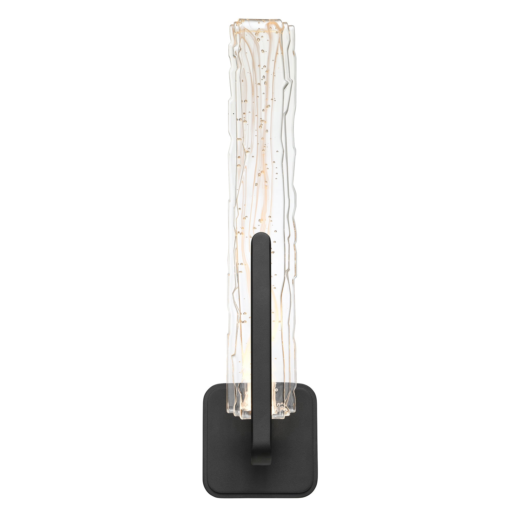 Curva Integrated LED 19in Sand Black Indoor - Outdoor Wall Light with Handcrafted Glass - CWI Lighting