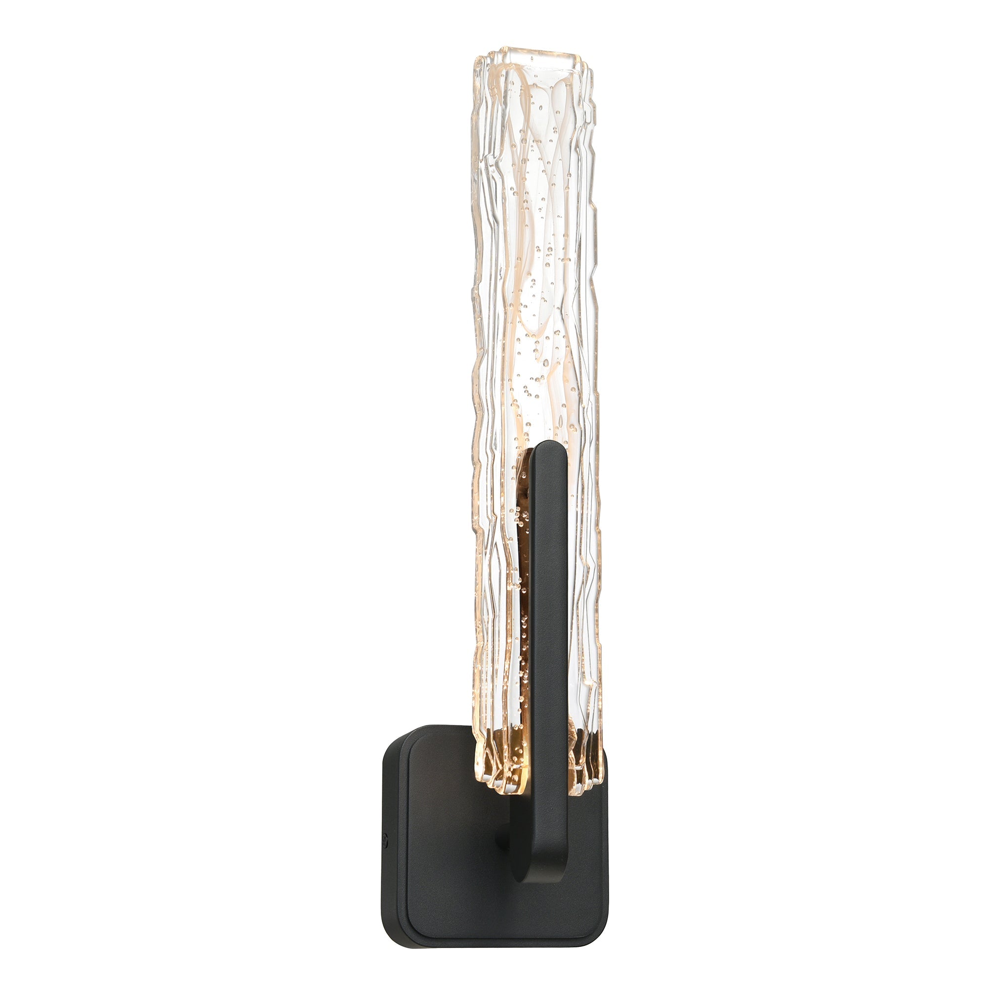 Curva Integrated LED 19in Sand Black Indoor - Outdoor Wall Light with Handcrafted Glass - CWI Lighting