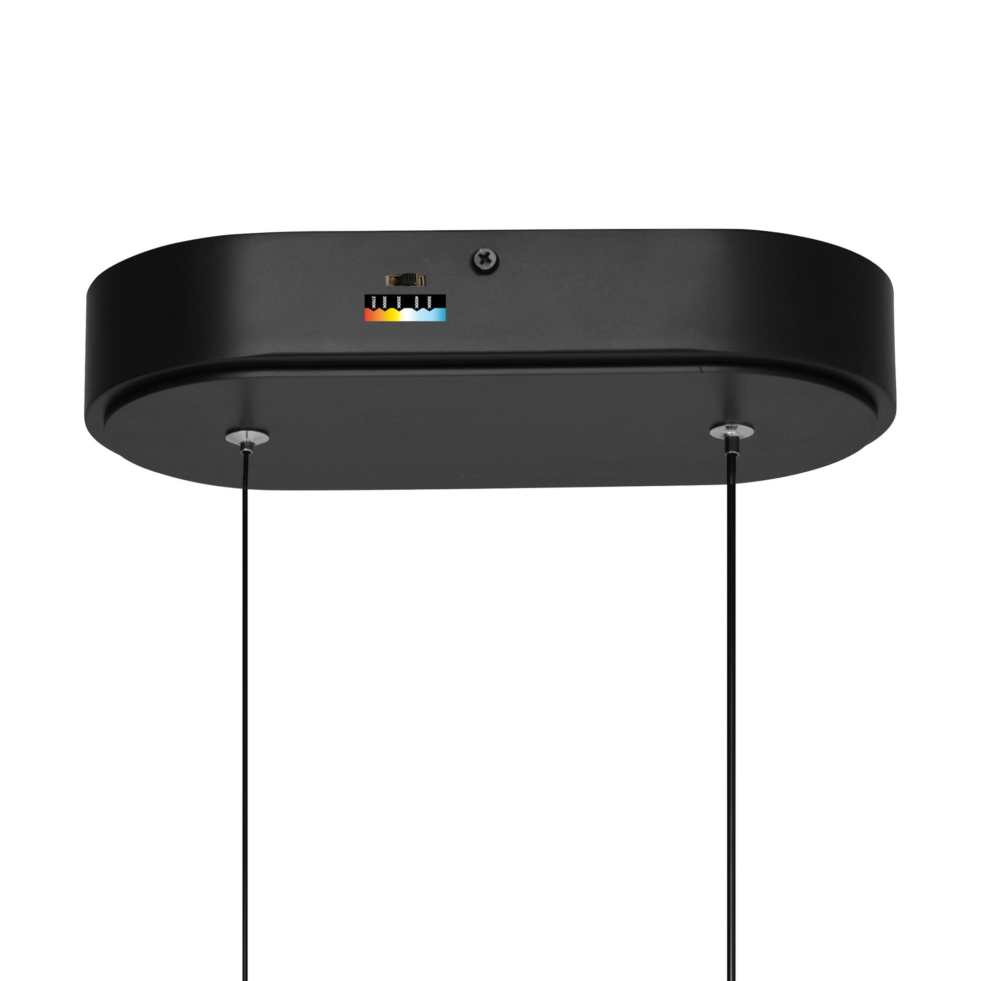 Curva Integrated LED 22in Black Chandelier with Handcrafted Glass - CWI Lighting