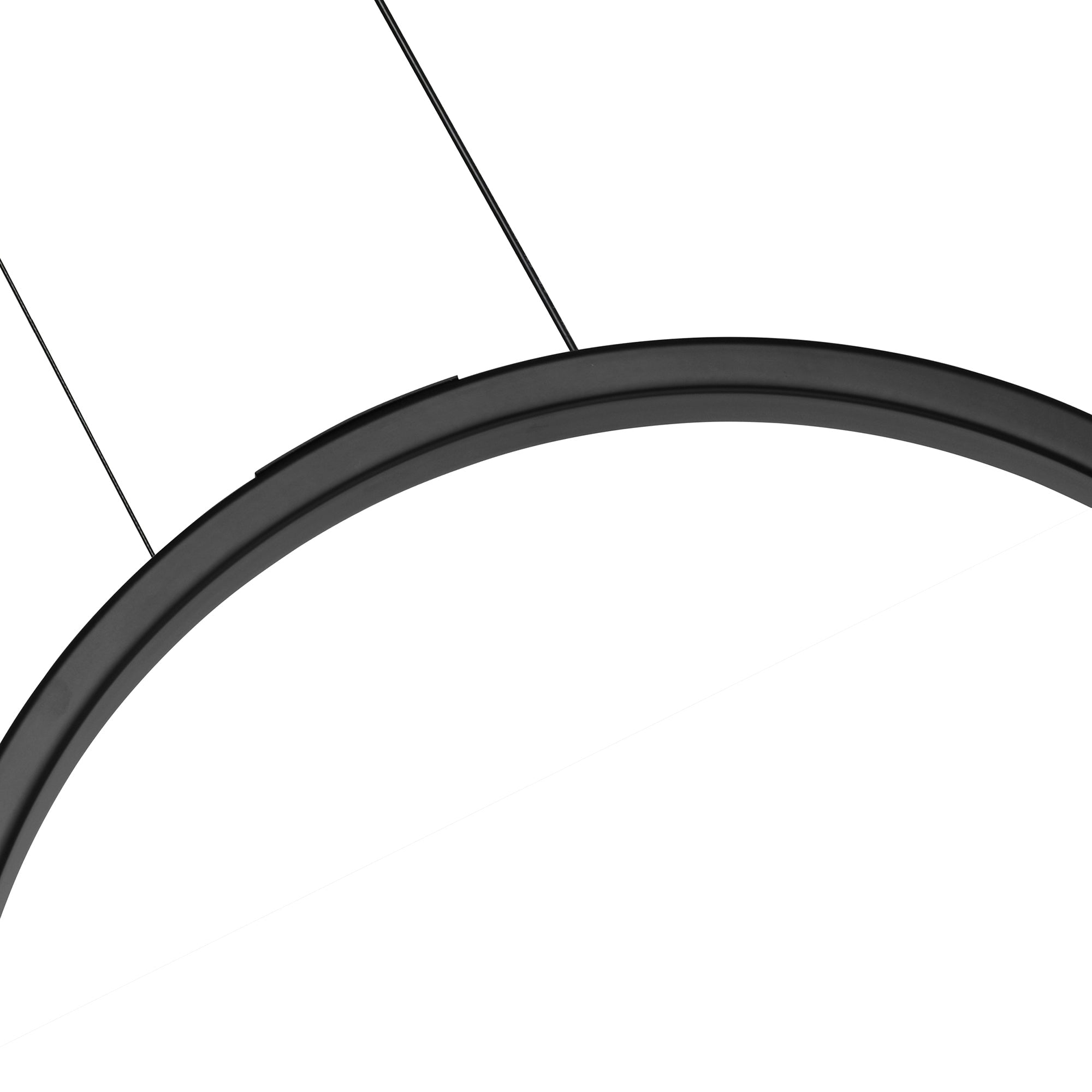 Curva Integrated LED 22in Black Chandelier with Handcrafted Glass - CWI Lighting