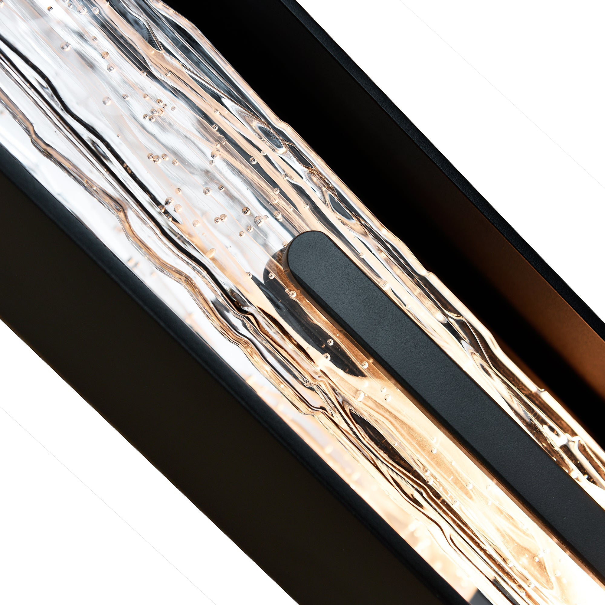 Curva Integrated LED 24in Sand Black Outdoor Wall Light with Handcrafted Glass - CWI Lighting