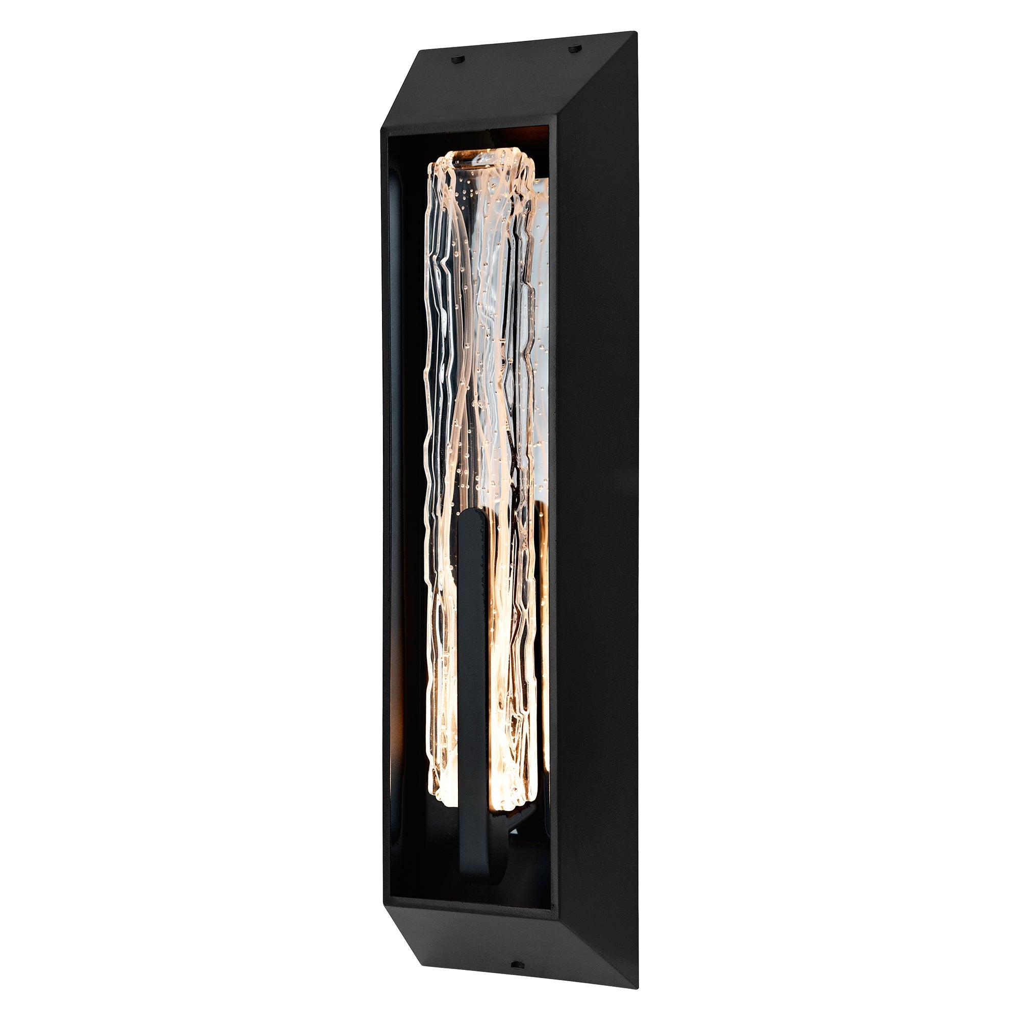Curva Integrated LED 24in Sand Black Outdoor Wall Light with Handcrafted Glass - CWI Lighting
