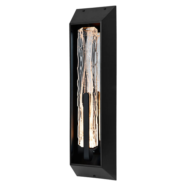 Curva Integrated LED 24in Sand Black Outdoor Wall Light with Handcrafted Glass - CWI Lighting