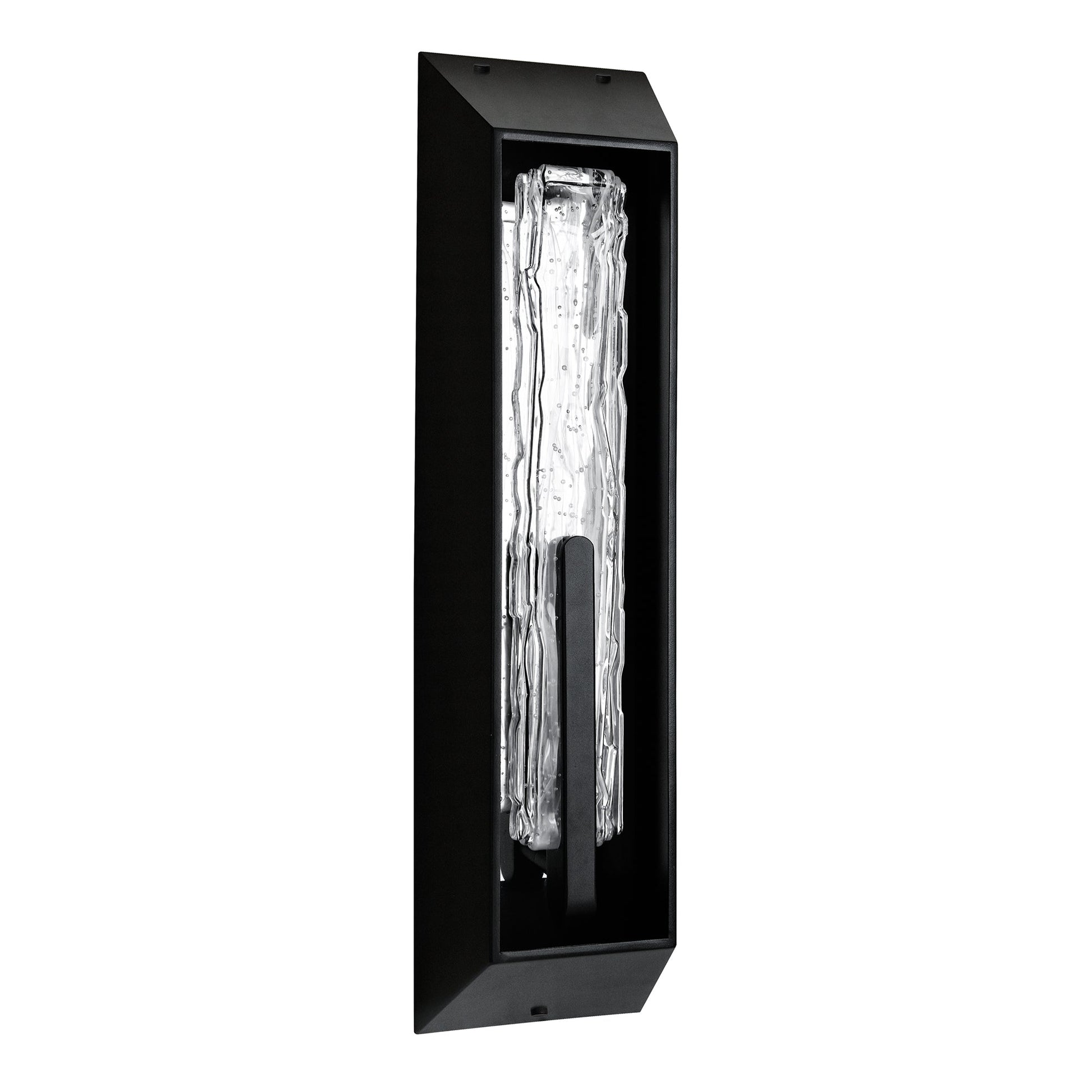 Curva Integrated LED 24in Sand Black Outdoor Wall Light with Handcrafted Glass - CWI Lighting