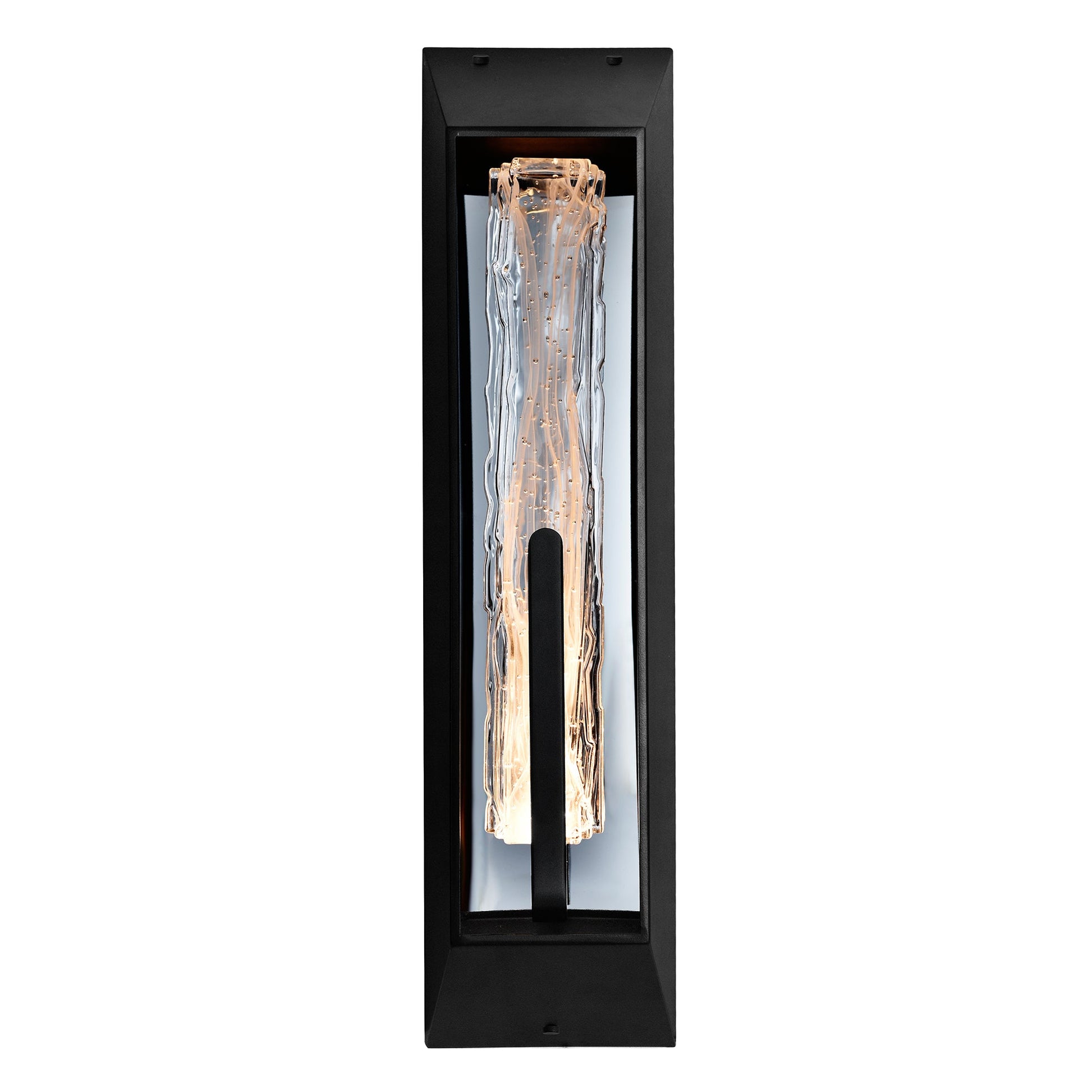 Curva Integrated LED 24in Sand Black Outdoor Wall Light with Handcrafted Glass - CWI Lighting