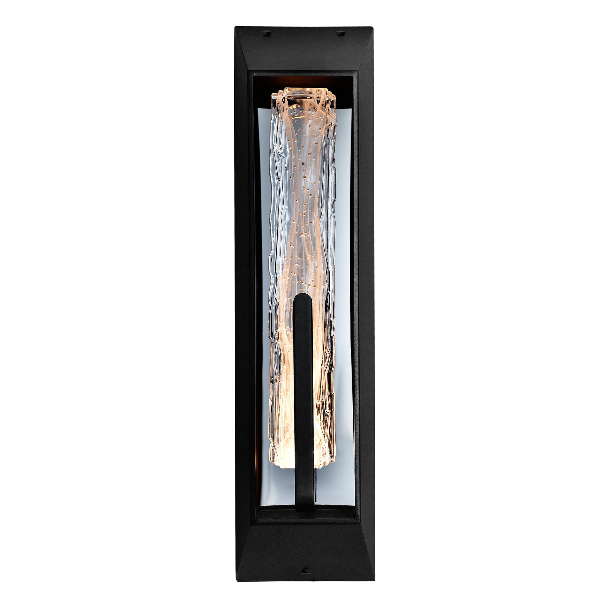 Curva Integrated LED 24in Sand Black Outdoor Wall Light with Handcrafted Glass - CWI Lighting