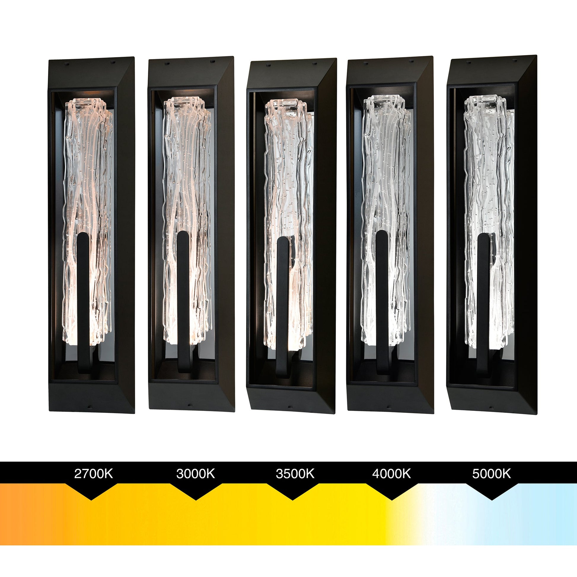 Curva Integrated LED 24in Sand Black Outdoor Wall Light with Handcrafted Glass - CWI Lighting