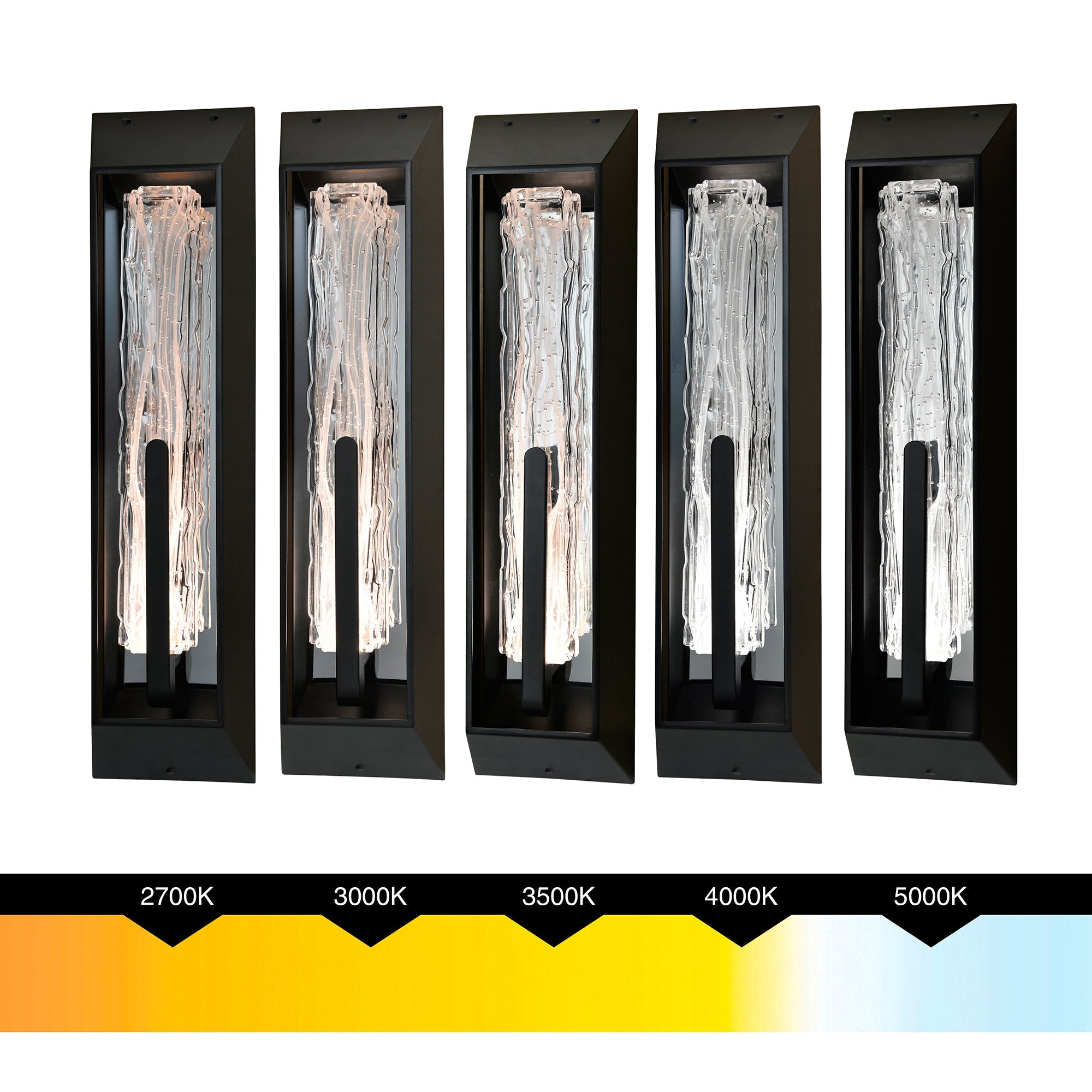 Curva Integrated LED 24in Sand Black Outdoor Wall Light with Handcrafted Glass - CWI Lighting