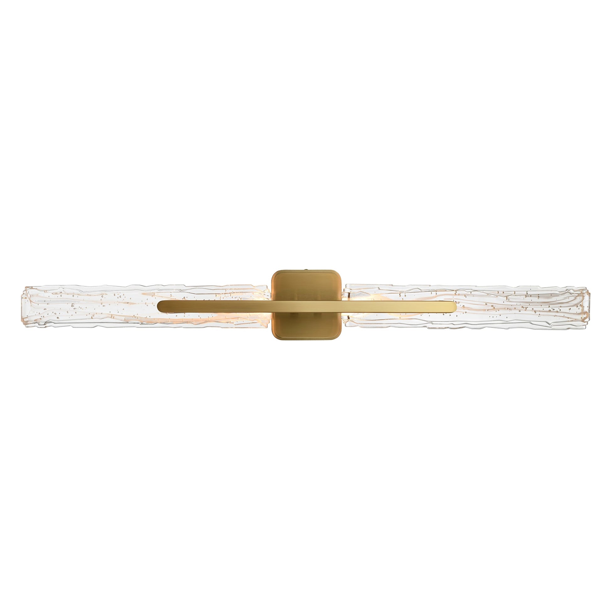 Curva Integrated LED 36in Brass Vanity Light with Handcrafted Glass - CWI Lighting