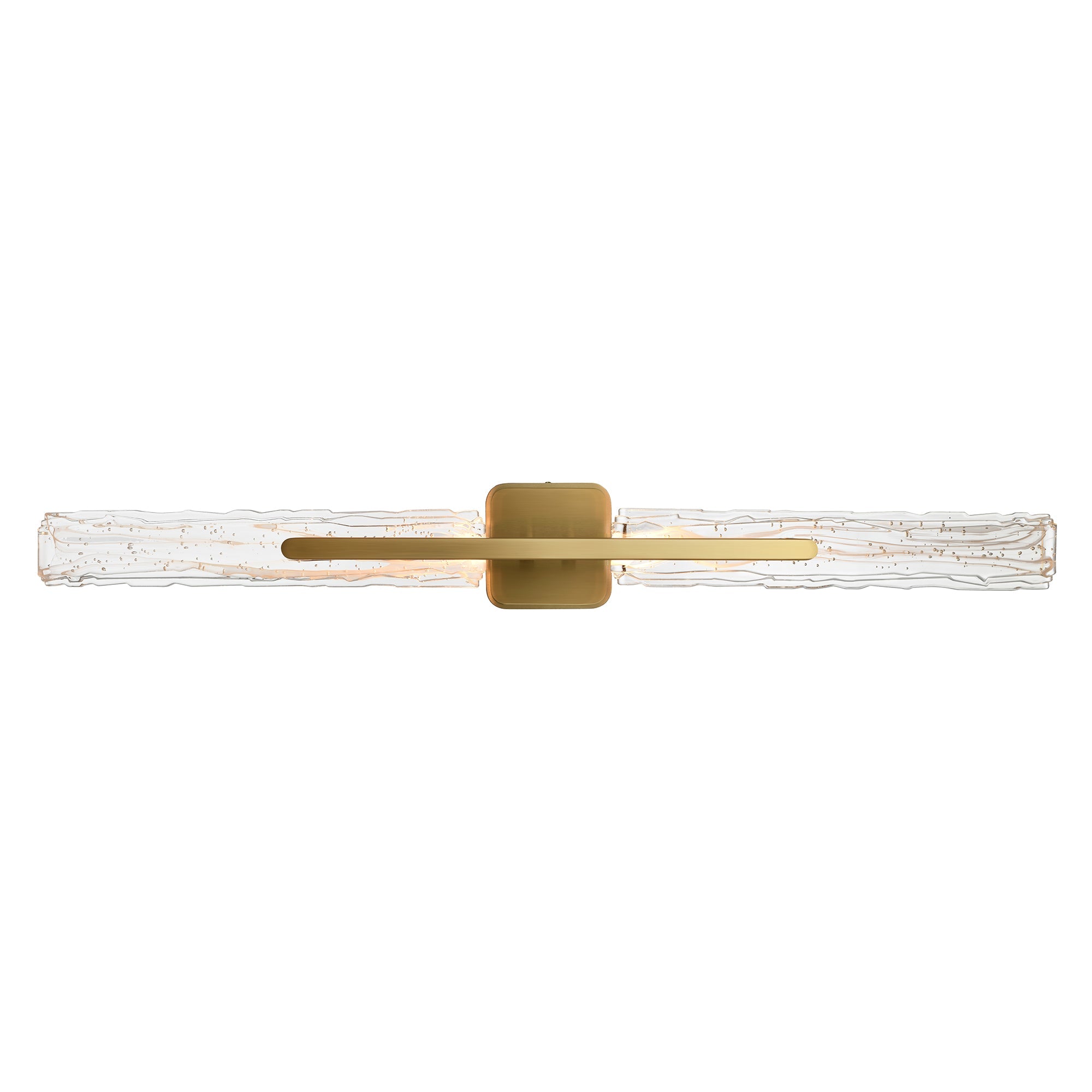 Curva Integrated LED 36in Brass Vanity Light with Handcrafted Glass - CWI Lighting