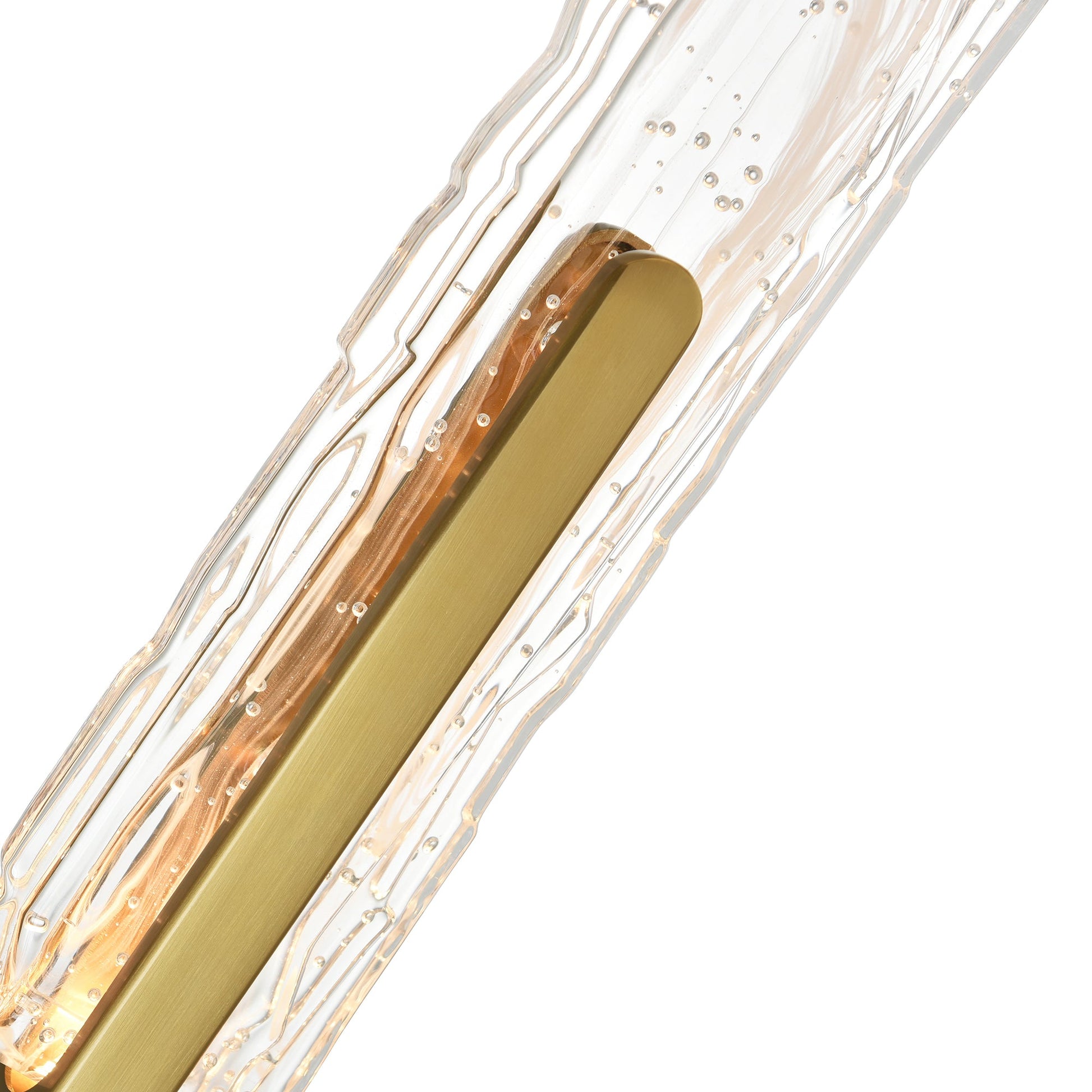 Curva Integrated LED 36in Brass Vanity Light with Handcrafted Glass - CWI Lighting