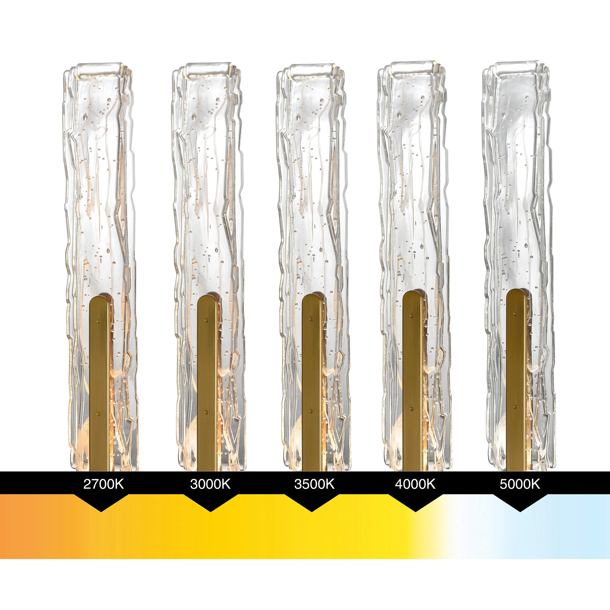 Curva Integrated LED 36in Brass Vanity Light with Handcrafted Glass - CWI Lighting