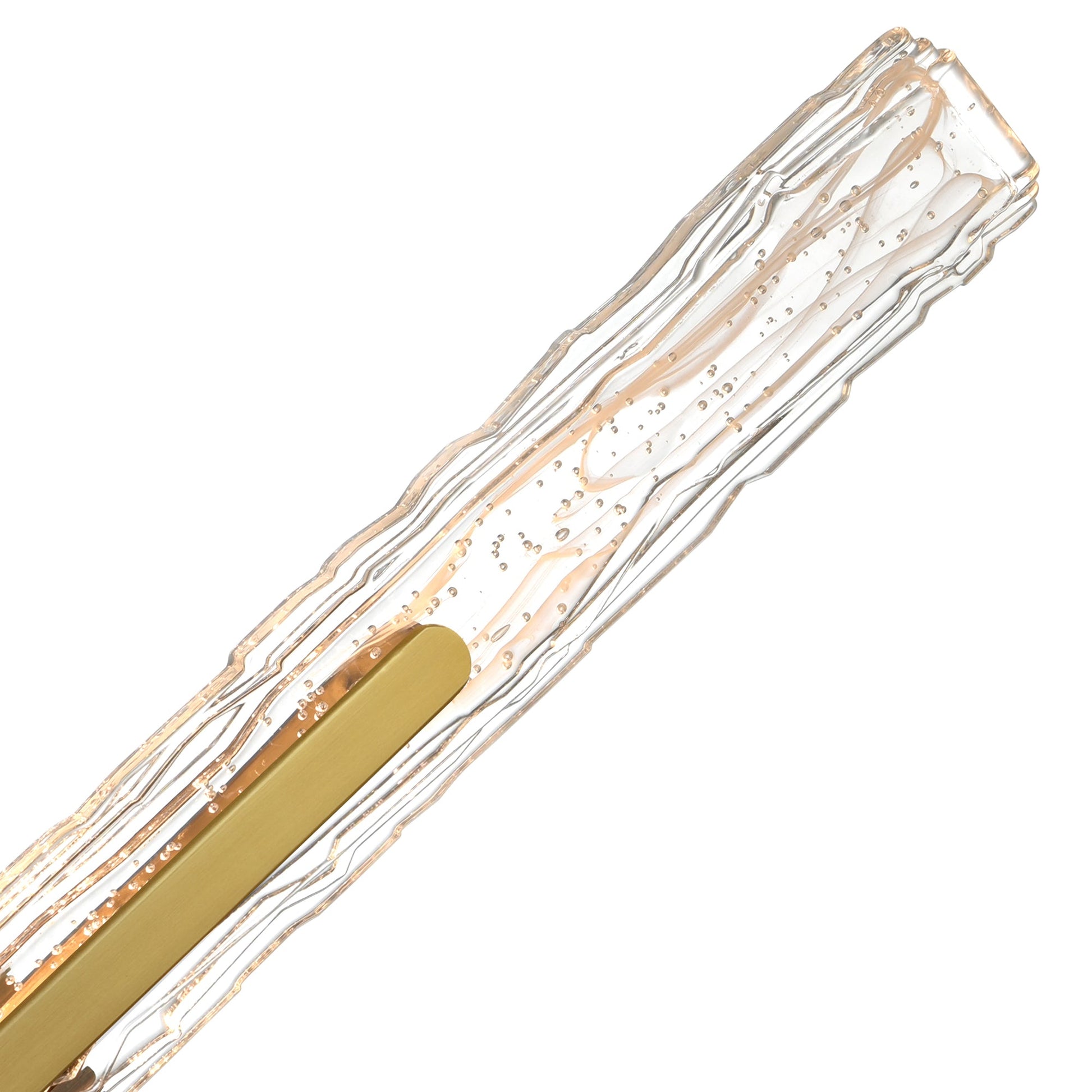 Curva Integrated LED 36in Brass Vanity Light with Handcrafted Glass - CWI Lighting