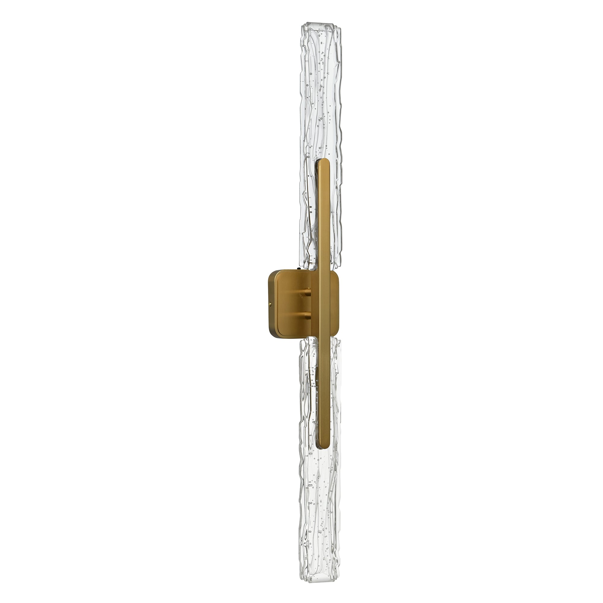 Curva Integrated LED 36in Brass Vanity Light with Handcrafted Glass - CWI Lighting