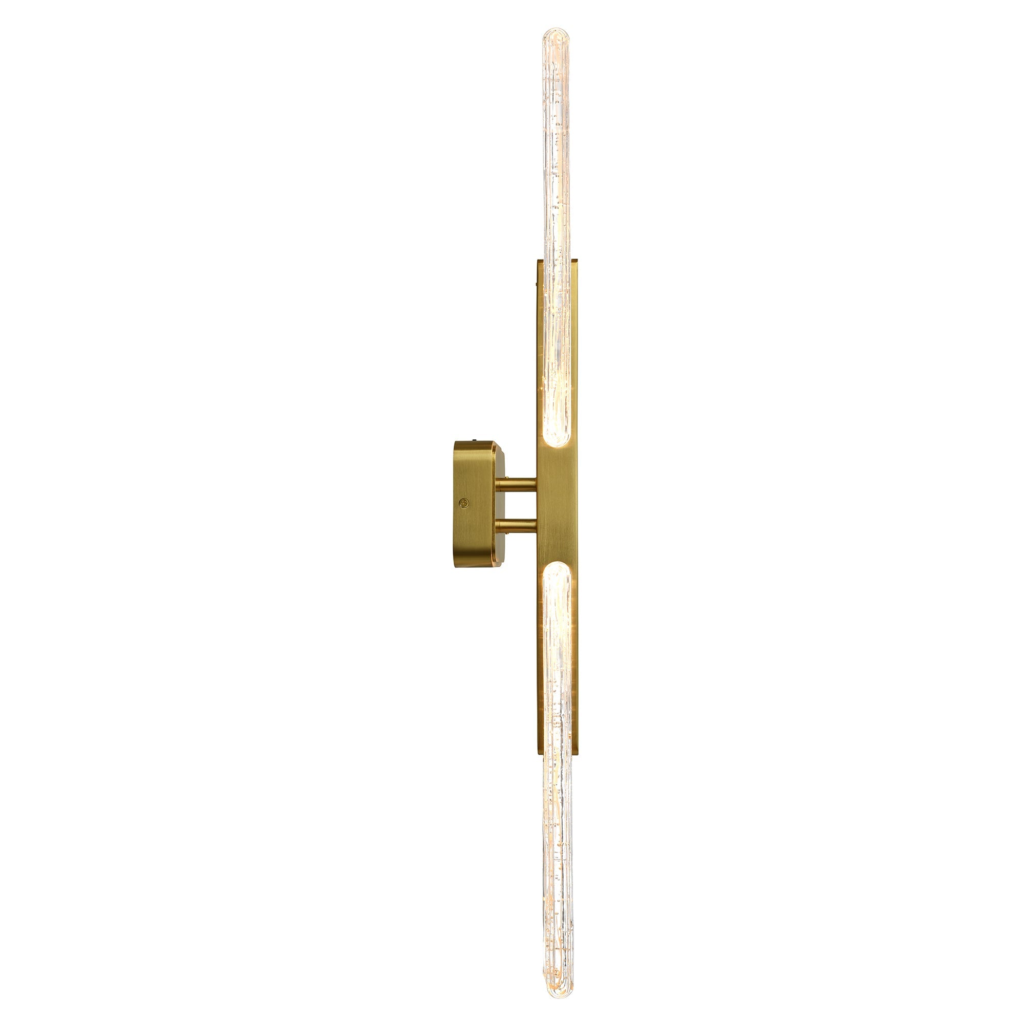 Curva Integrated LED 36in Brass Vanity Light with Handcrafted Glass - CWI Lighting