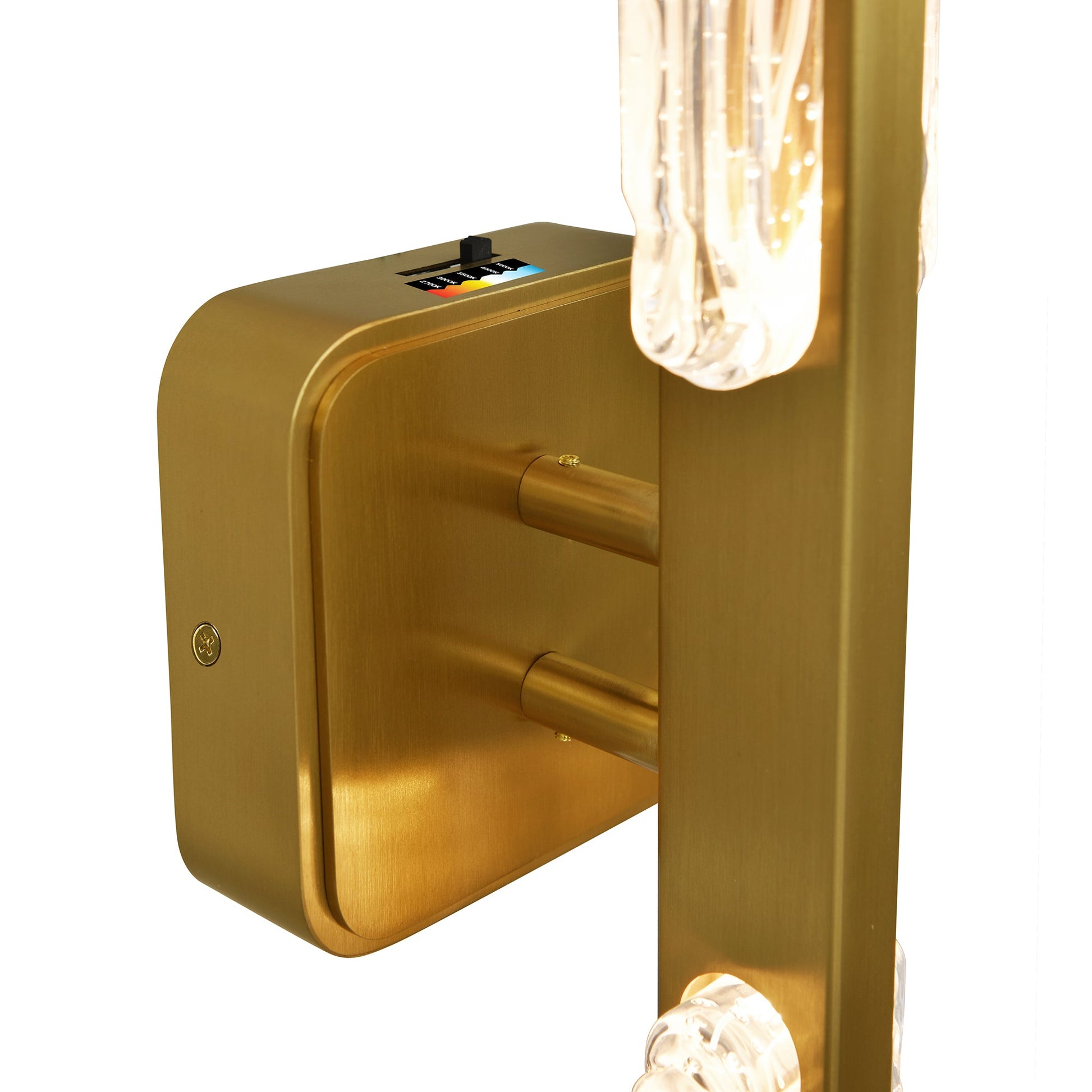 Curva Integrated LED 36in Brass Vanity Light with Handcrafted Glass - CWI Lighting