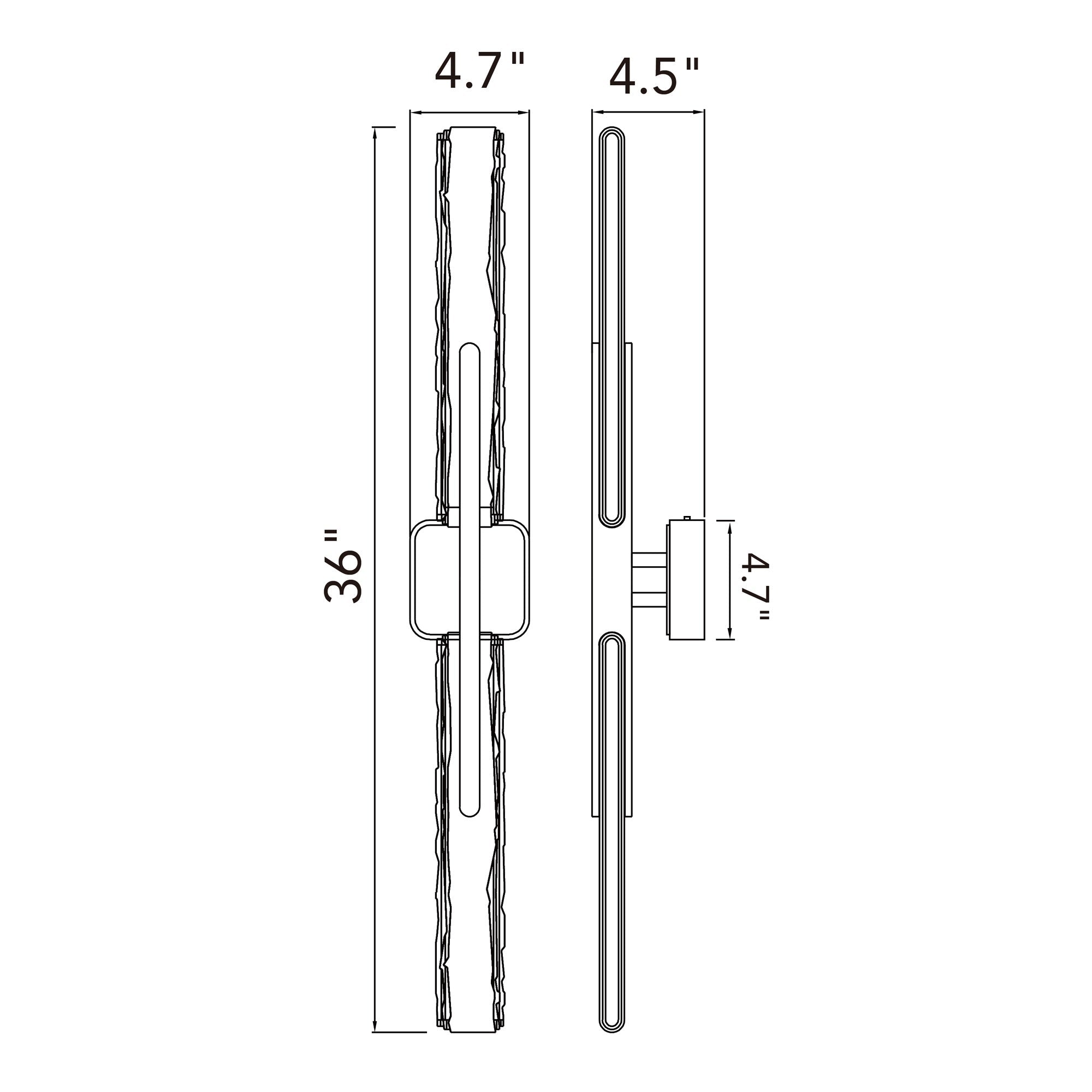 Curva Integrated LED 36in Brass Vanity Light with Handcrafted Glass - CWI Lighting