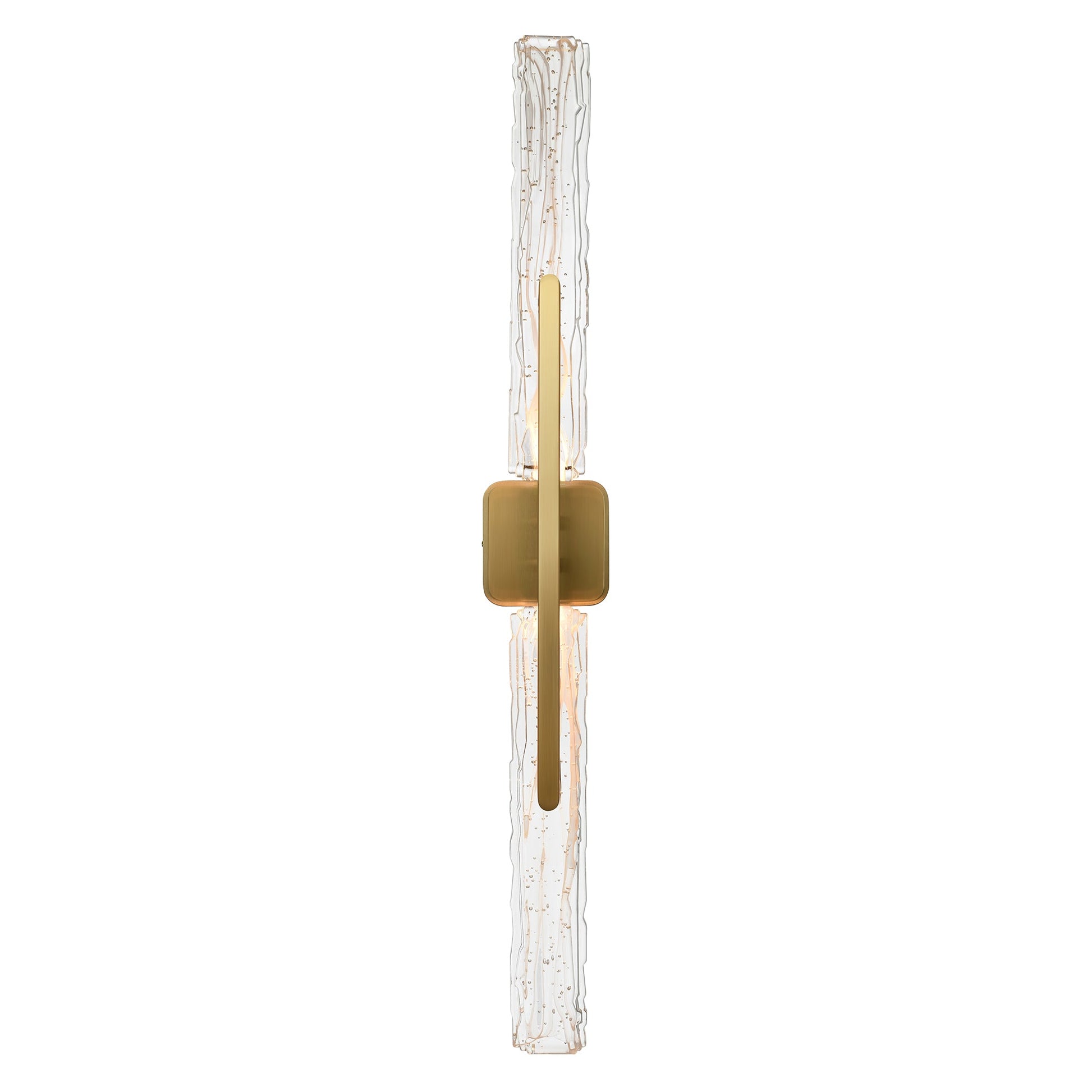 Curva Integrated LED 36in Brass Vanity Light with Handcrafted Glass - CWI Lighting