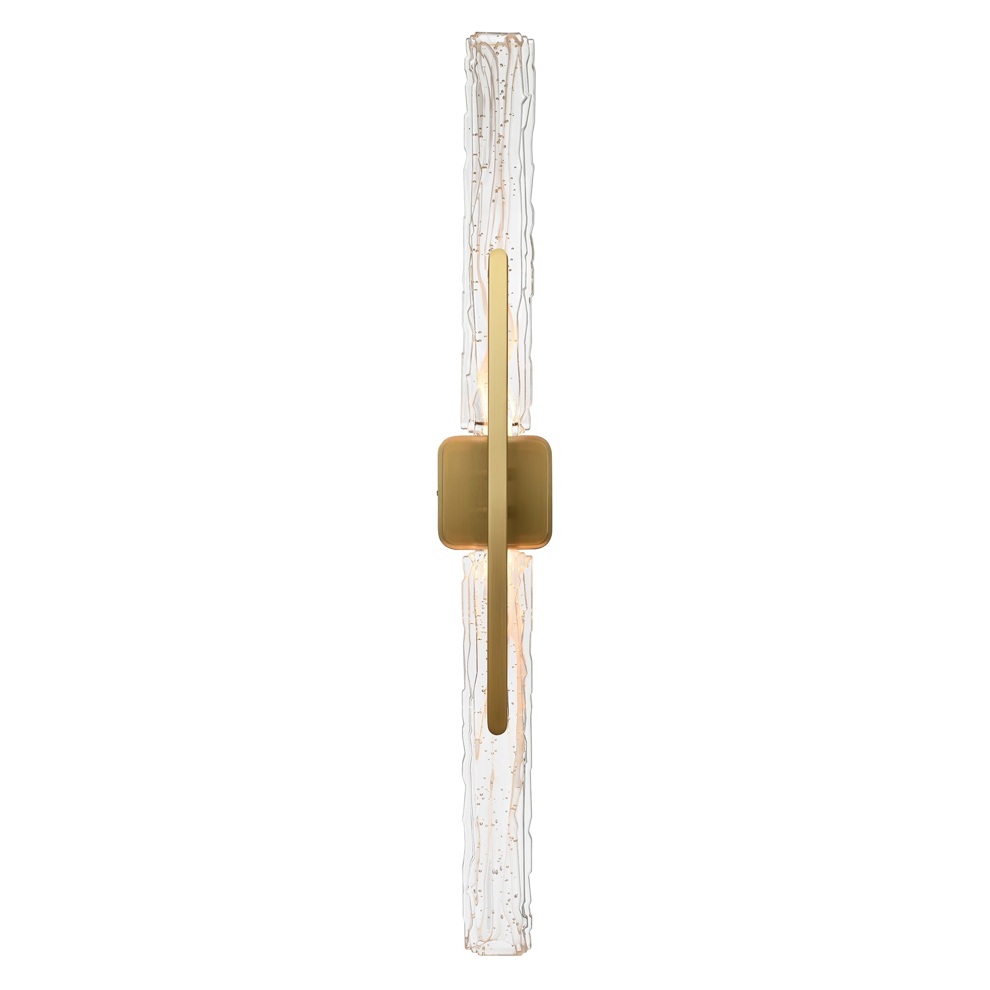 Curva Integrated LED 36in Brass Vanity Light with Handcrafted Glass - CWI Lighting