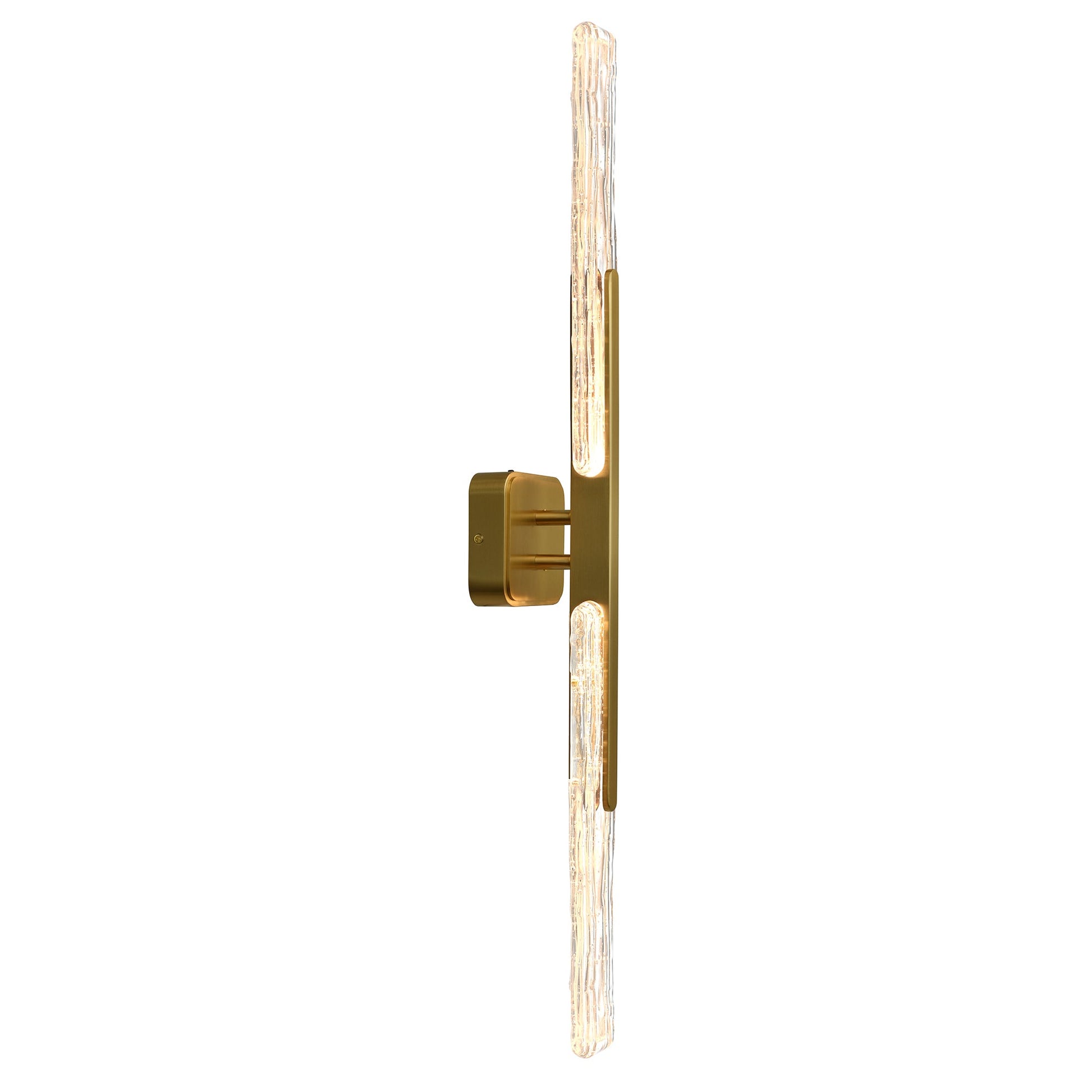 Curva Integrated LED 36in Brass Vanity Light with Handcrafted Glass - CWI Lighting