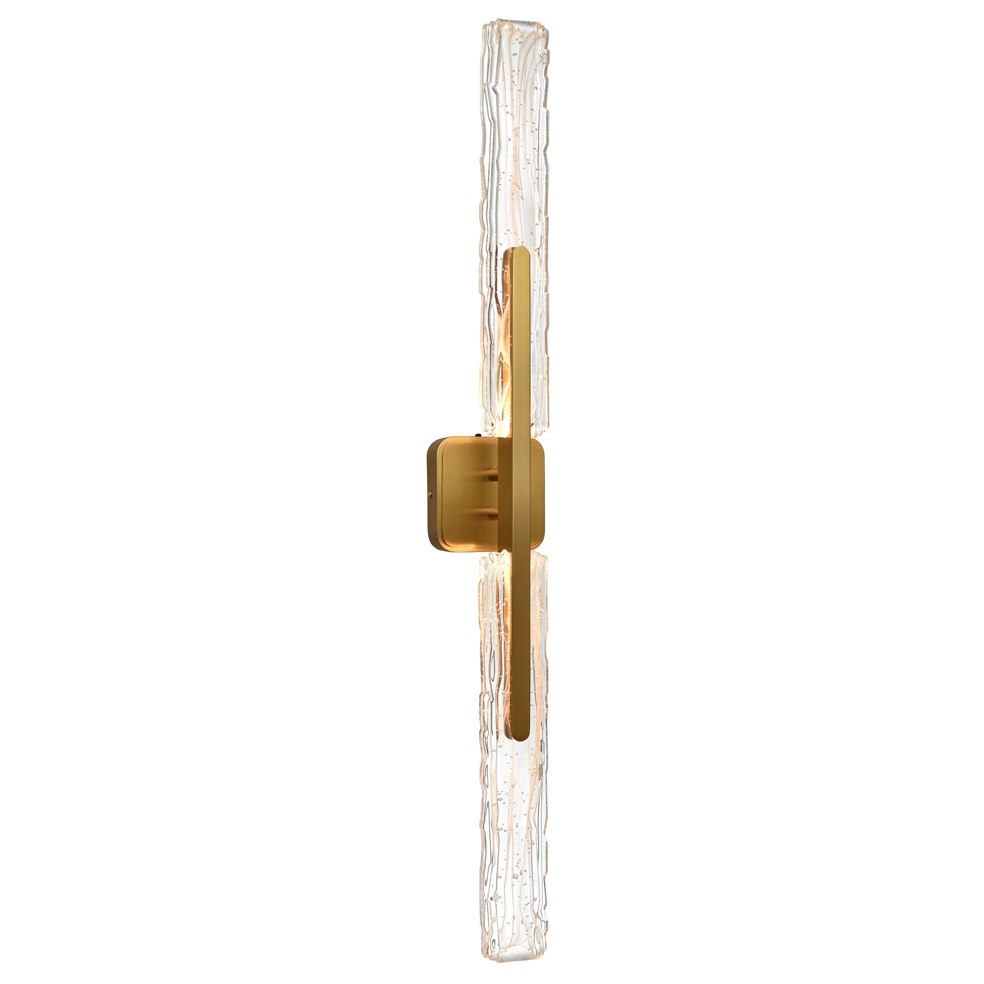 Curva Integrated LED 36in Brass Vanity Light with Handcrafted Glass - CWI Lighting