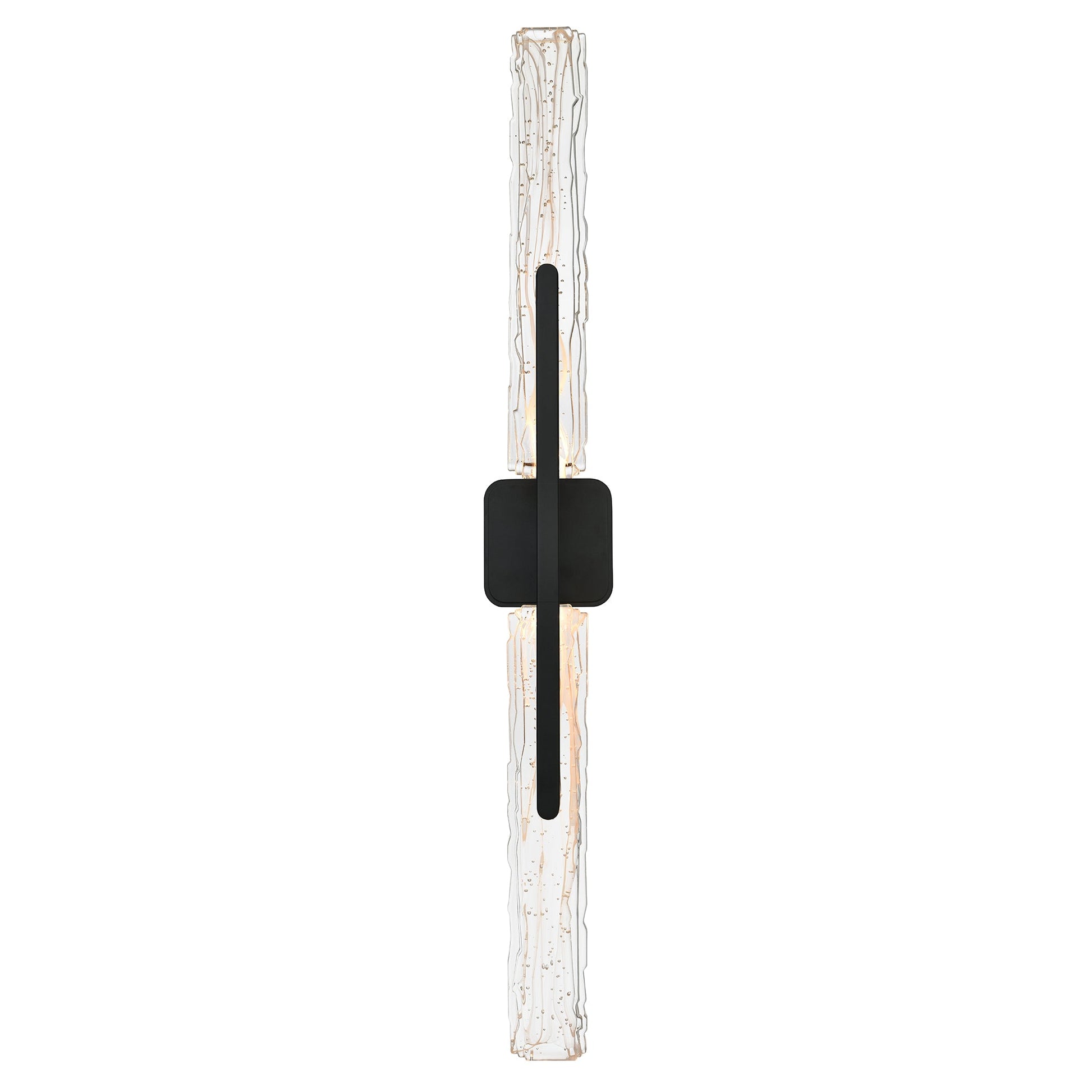 Curva Integrated LED 36in Sand Black Indoor - Outdoor Wall Light with Handcrafted Glass - CWI Lighting