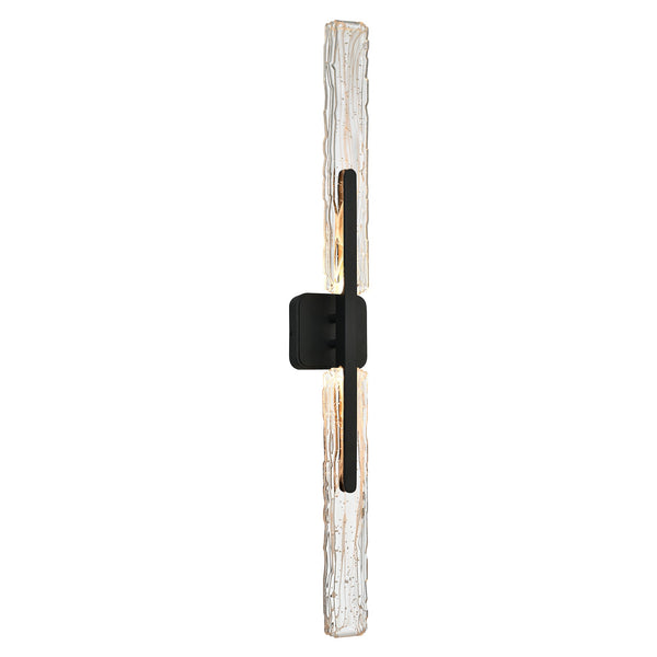 Curva Integrated LED 36in Sand Black Indoor - Outdoor Wall Light with Handcrafted Glass - CWI Lighting