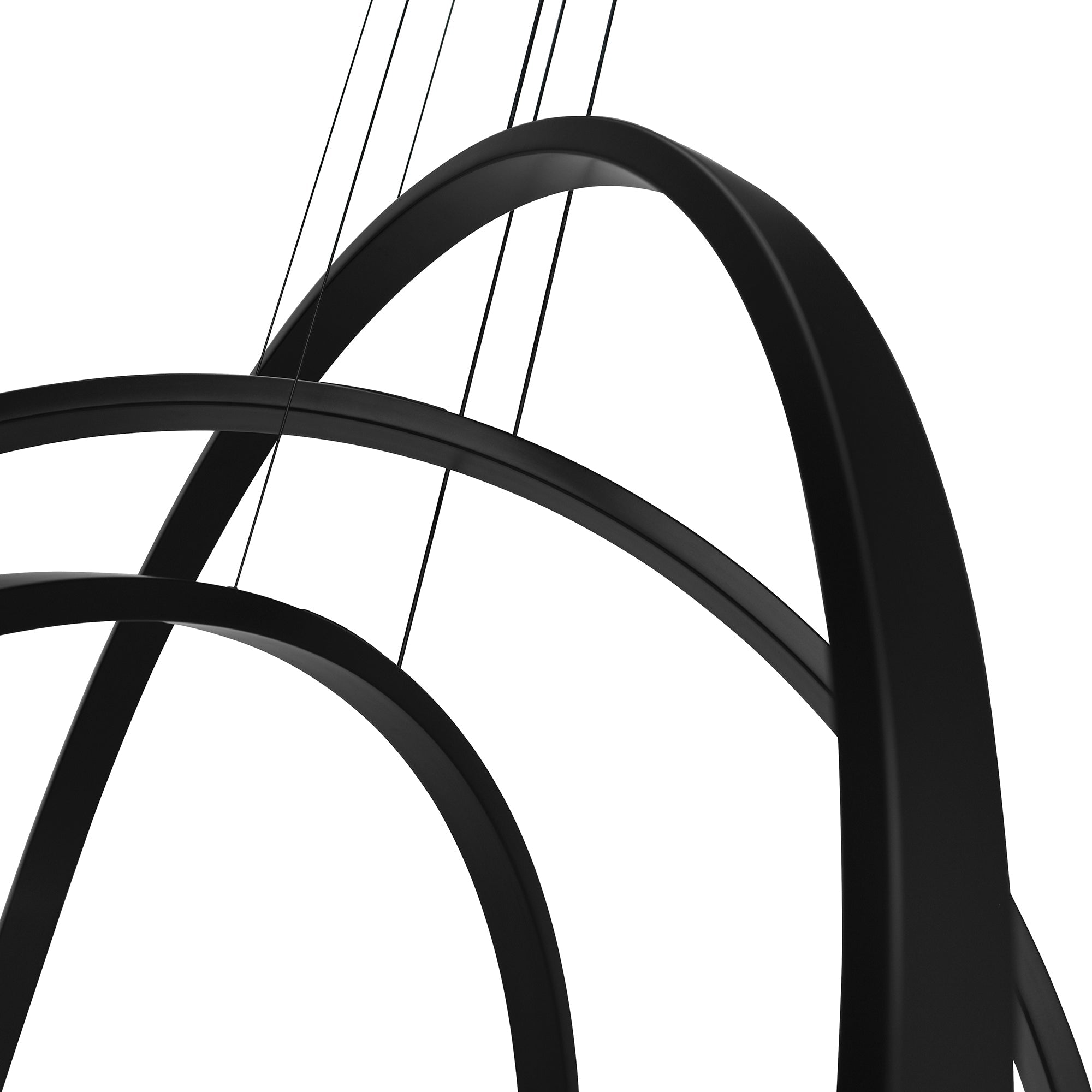 Curva Integrated LED 38in Black Chandelier with Handcrafted Glass - CWI Lighting