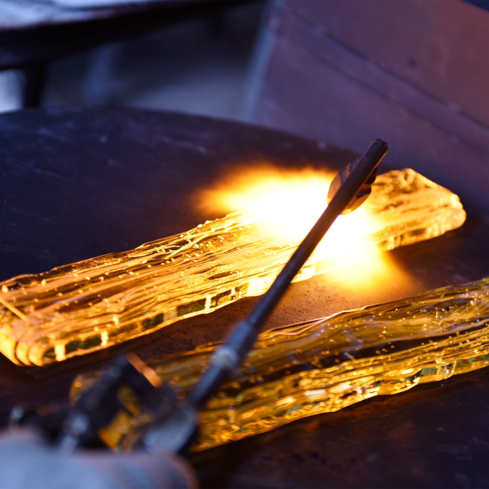 Curva Integrated LED 38in Brass Chandelier with Handcrafted Glass - CWI Lighting