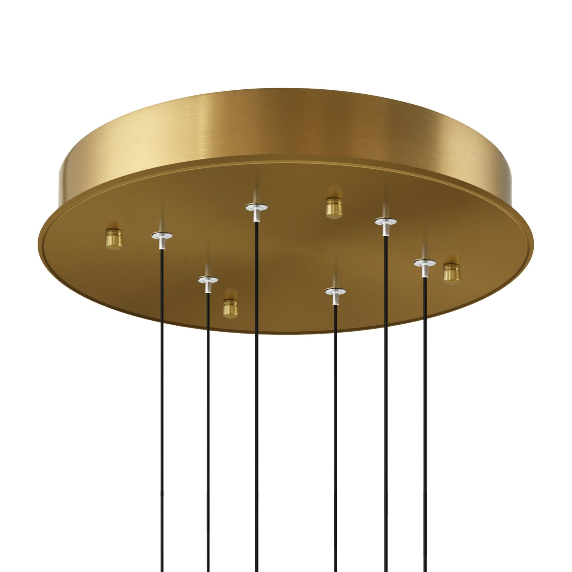 Curva Integrated LED 38in Brass Chandelier with Handcrafted Glass - CWI Lighting