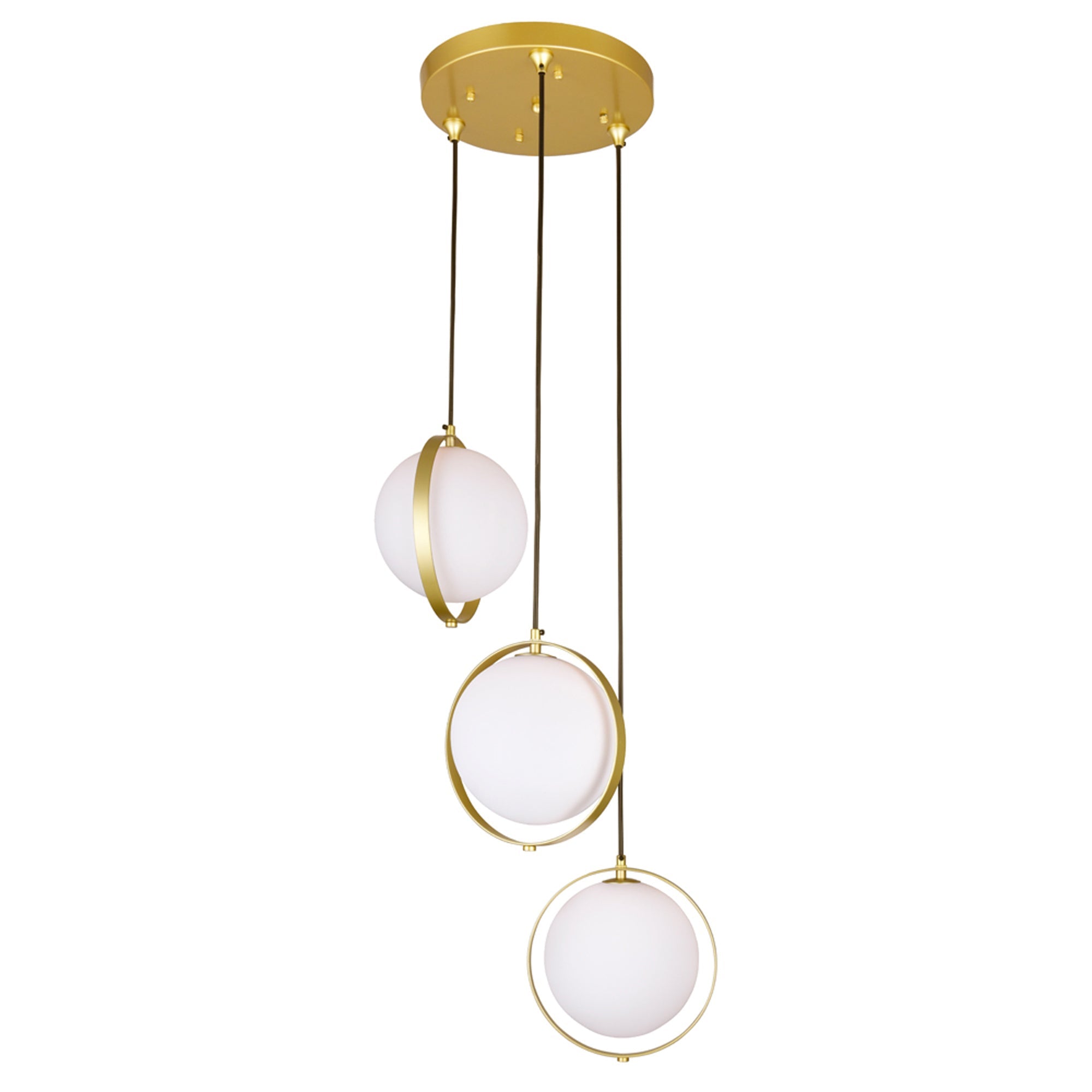 Da Vinci 3 Light 16in Brass Multi Light Pendant - CWI Lighting