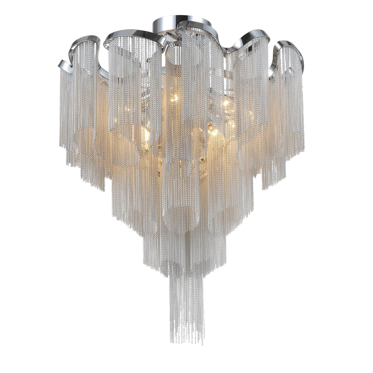 Daisy 13 Light 24in Chrome Flush Mount - CWI Lighting
