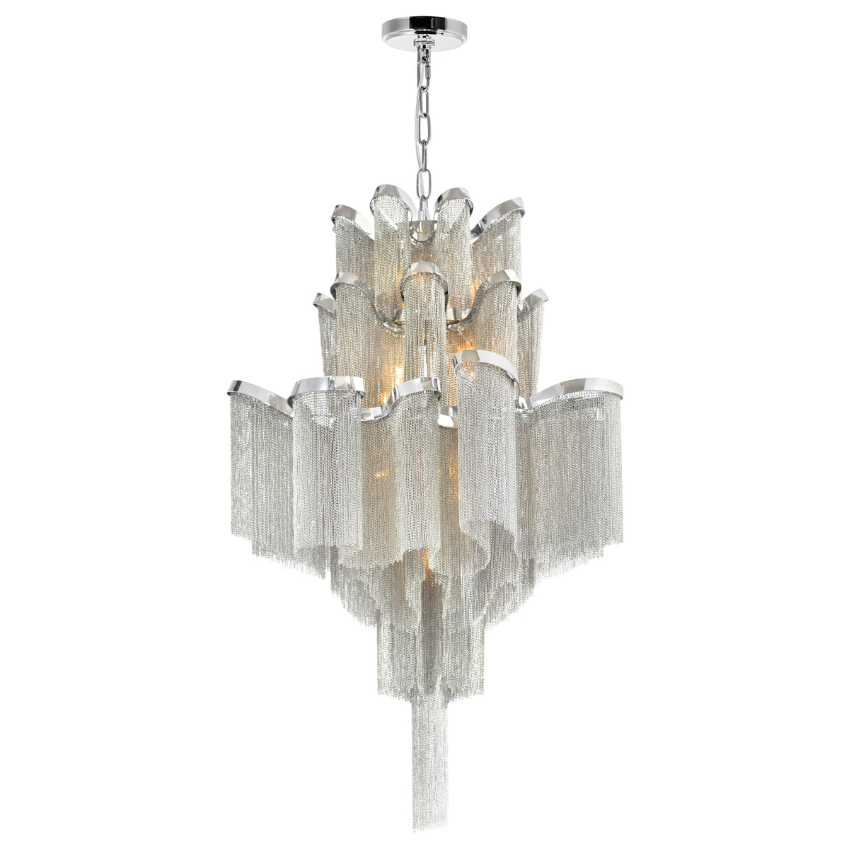 Daisy 16 Light 24in Chrome Down Chandelier - CWI Lighting
